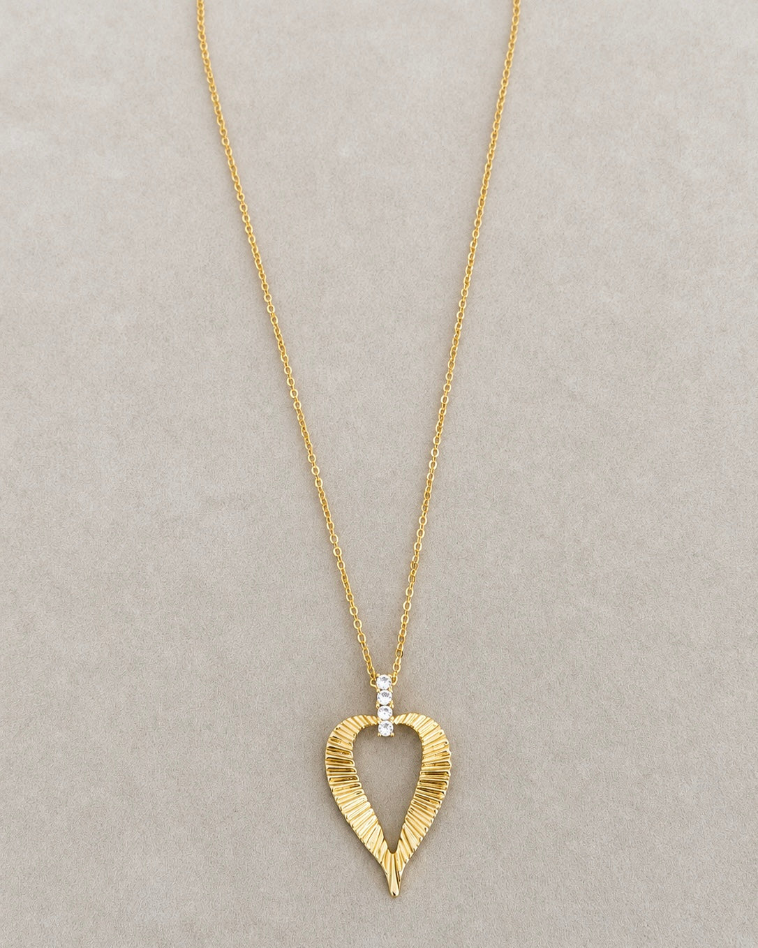 Golden Open Heart Pendant Necklace