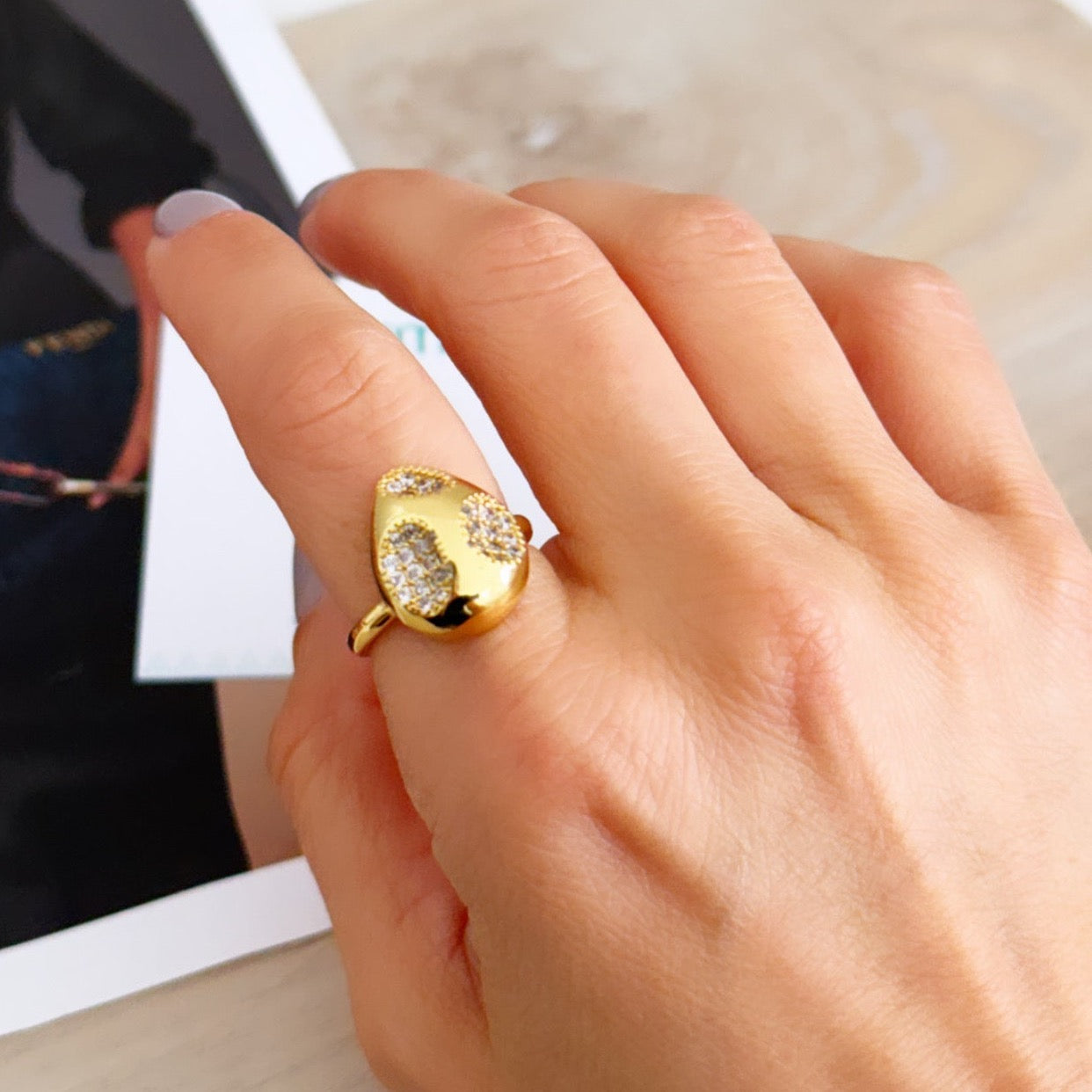 Gold Zirconia Ring