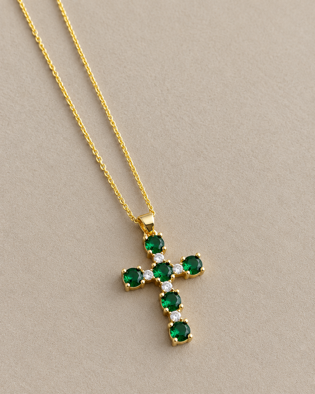 Colorful Crystal Cross Necklace