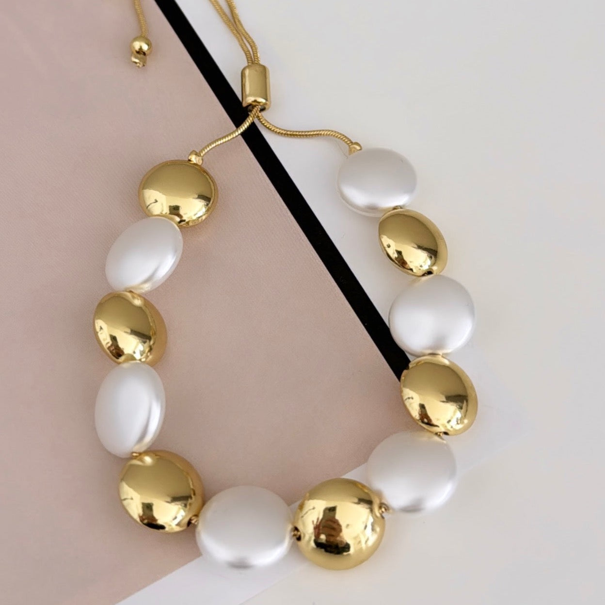 Pearls and Gold Bead Bracelet