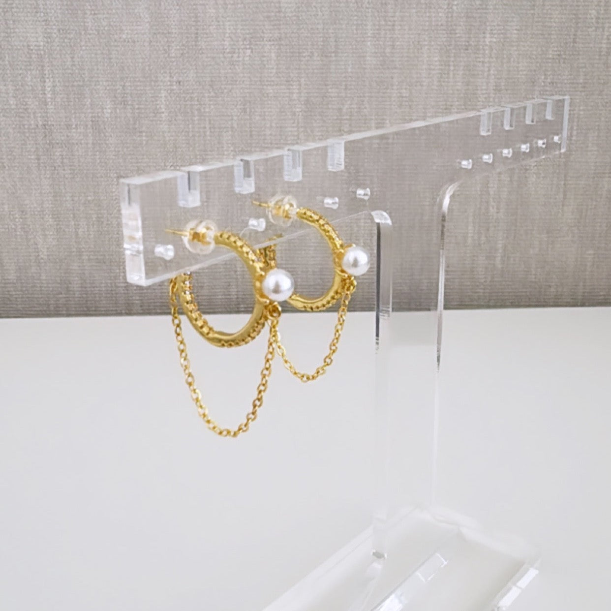 Gold and Pearls Earring