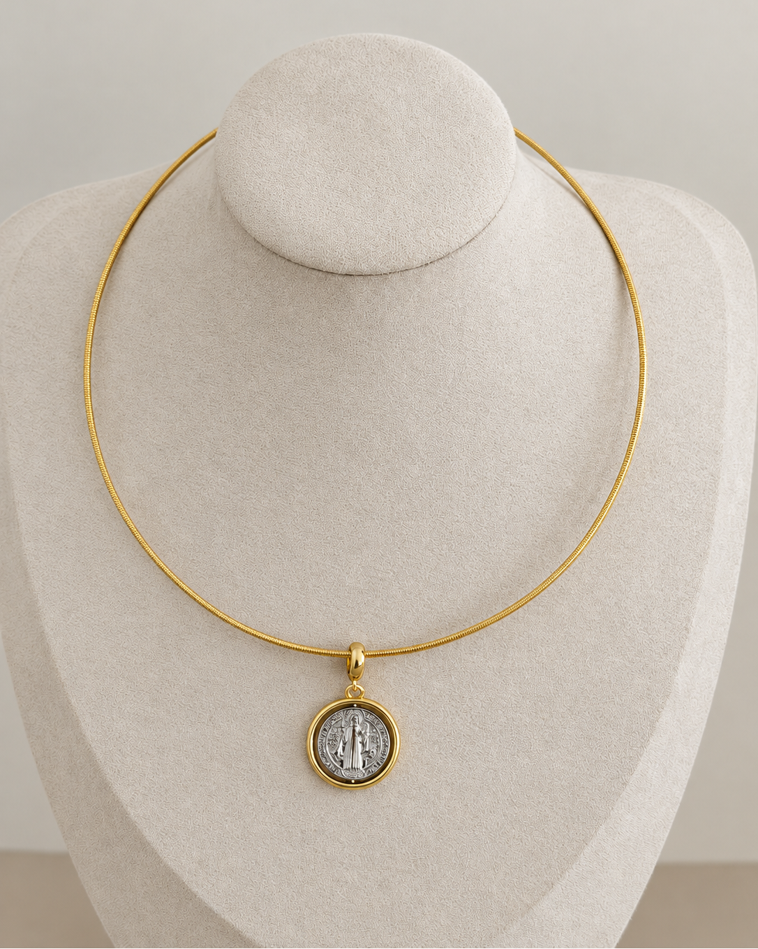 San Benito Medal Snake Chain Necklace