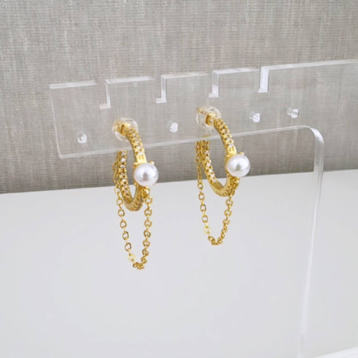 Gold and Pearls Earring