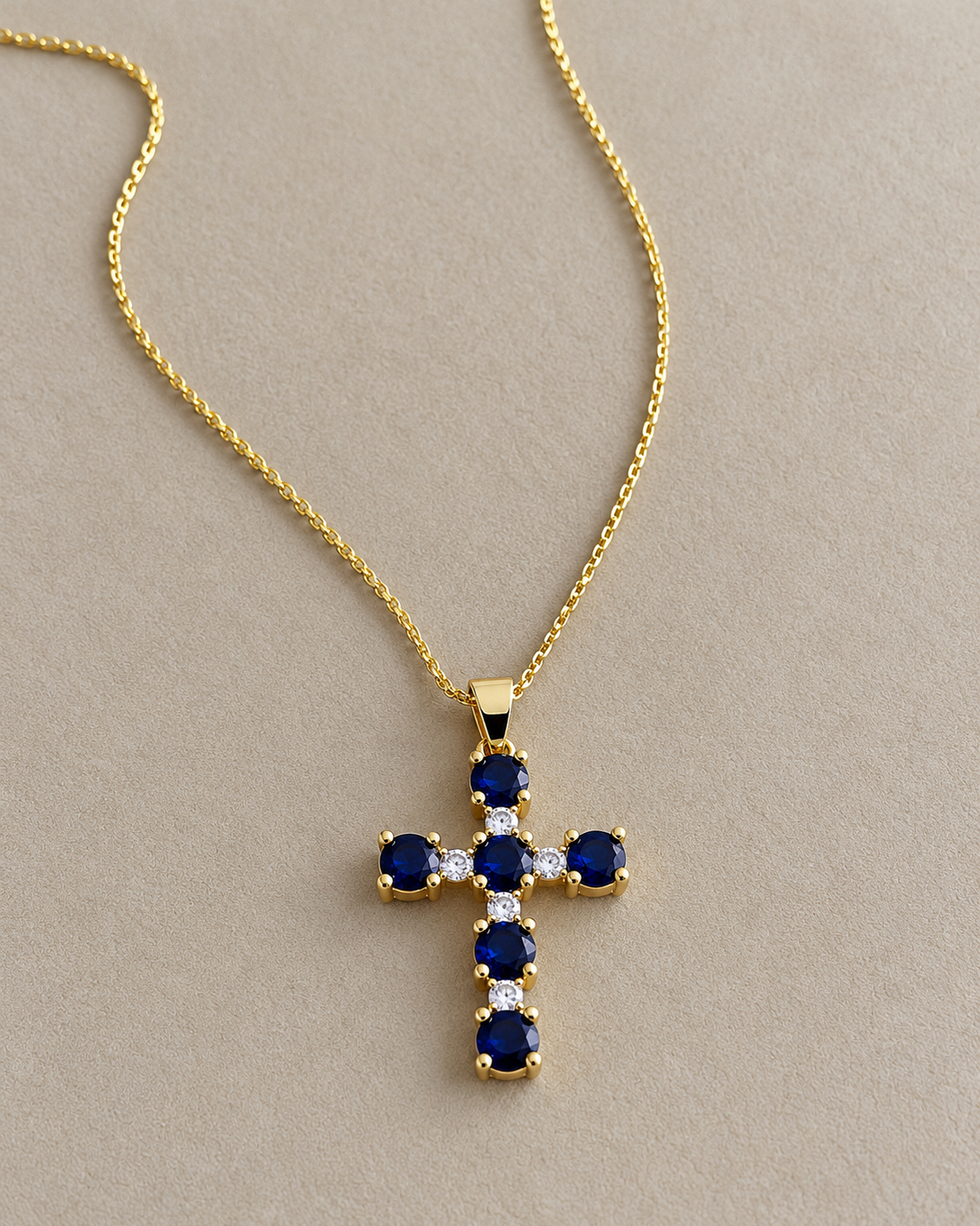 Colorful Crystal Cross Necklace