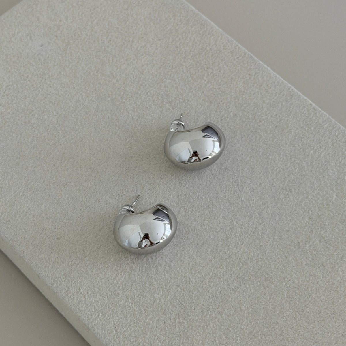 Bold Dome Silver Earrings