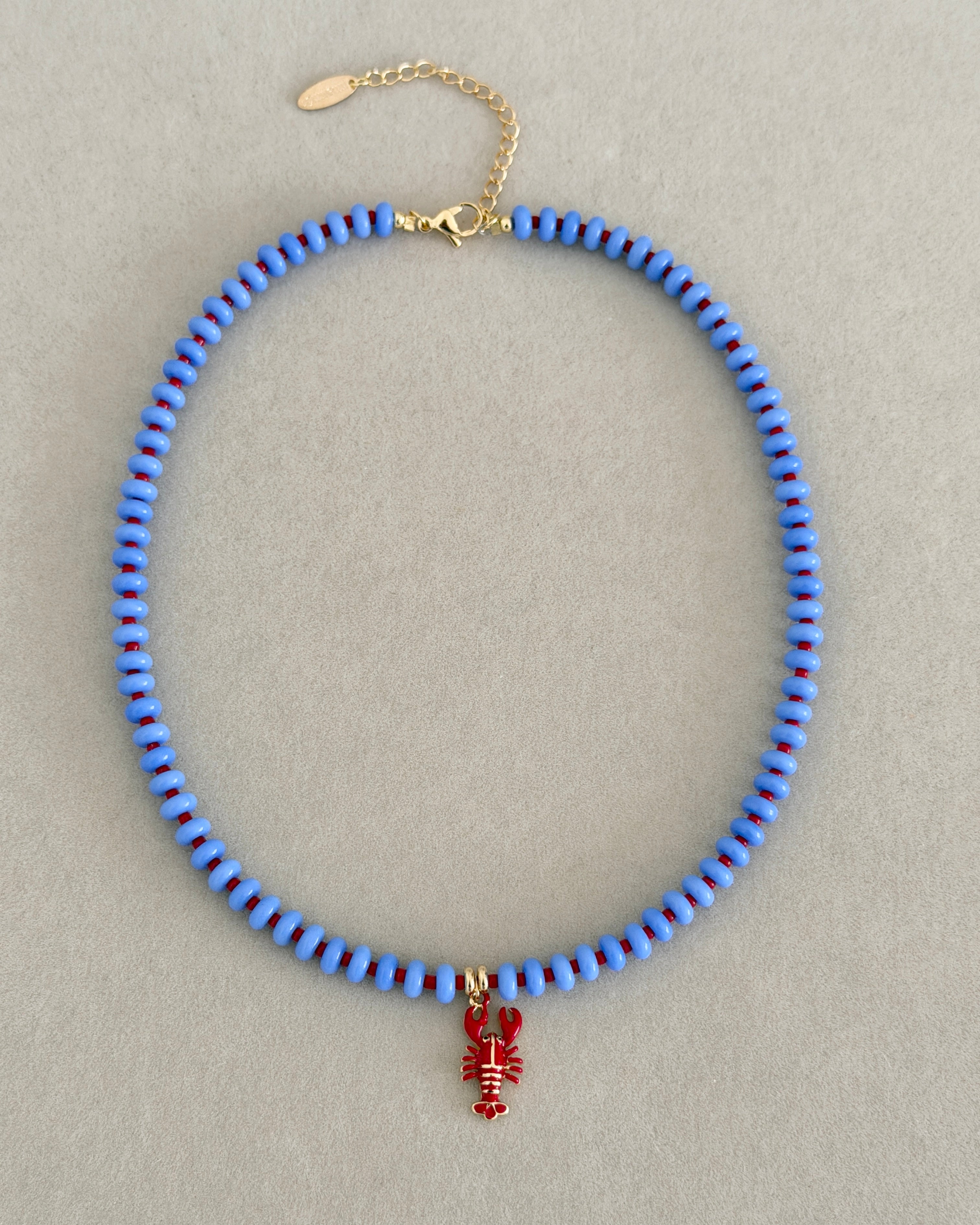 Lobster Charm Beaded Necklace