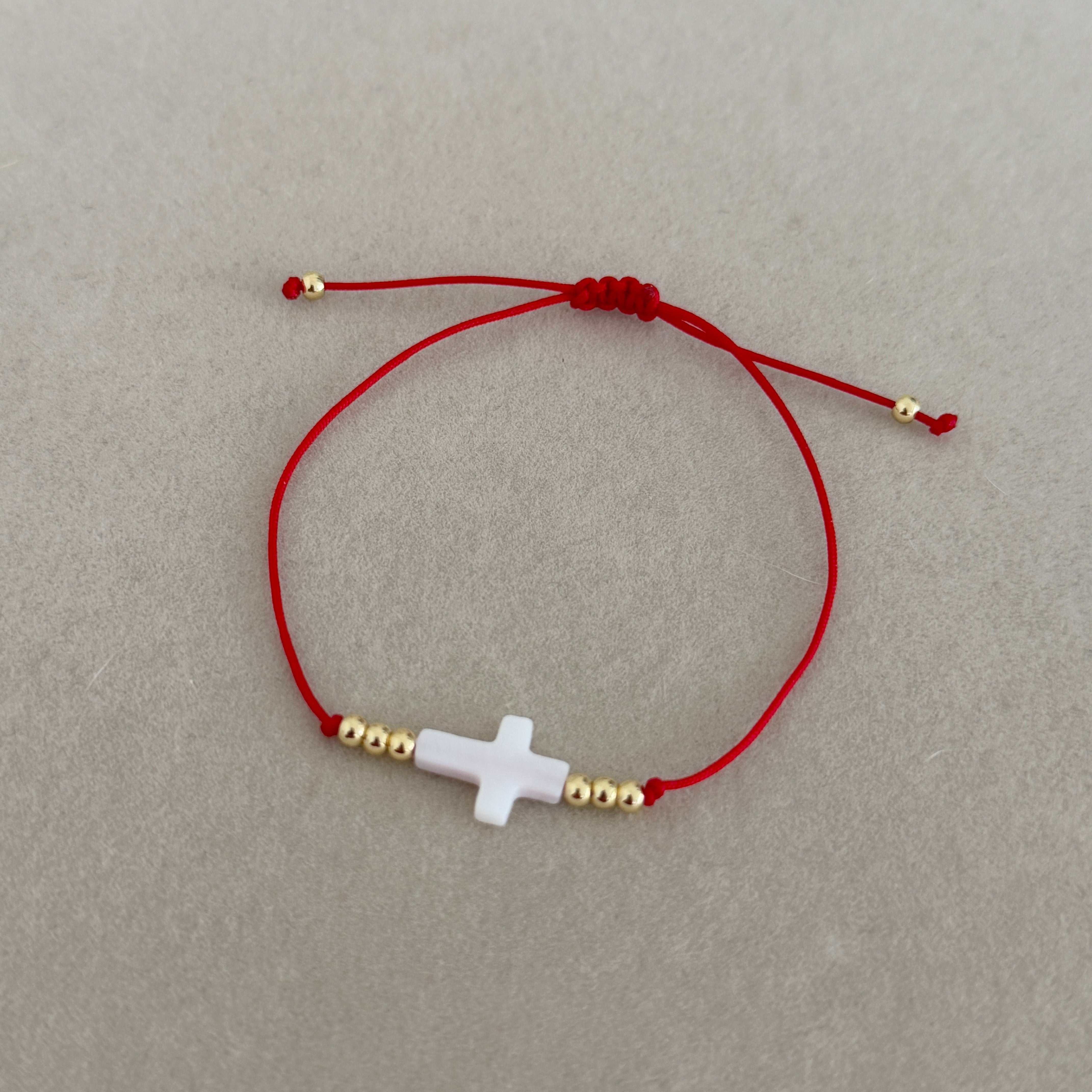 Faith Cross Red String Bracelet