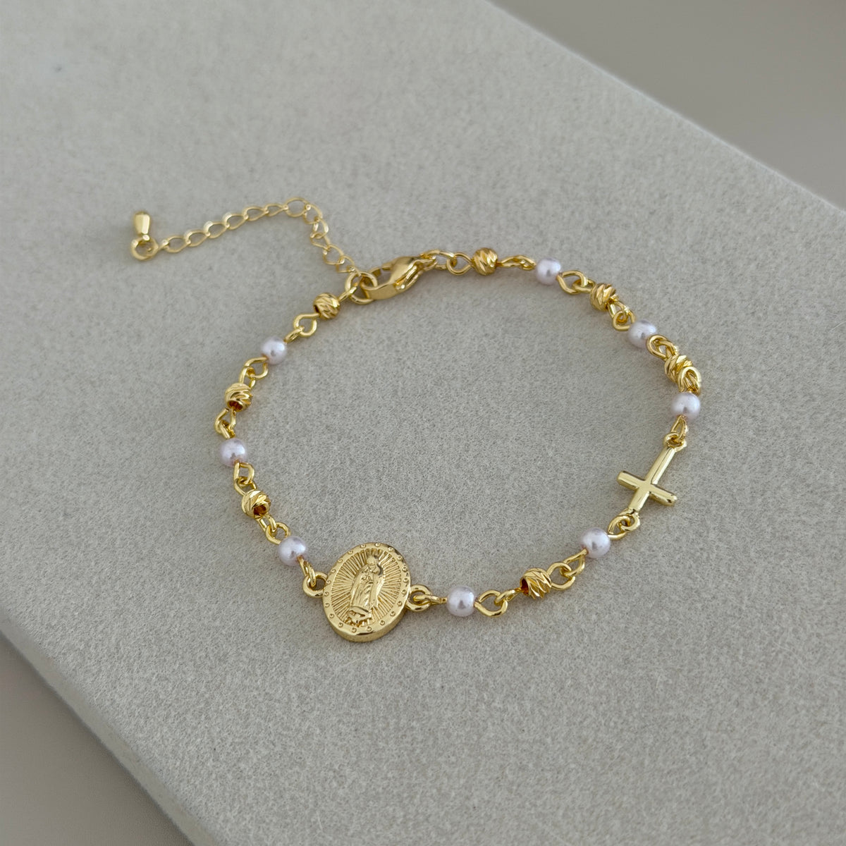 Pearl Cross Faith Bracelet