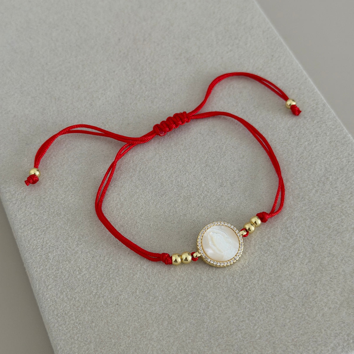 Mother of Pearl Red Cord Bracelet