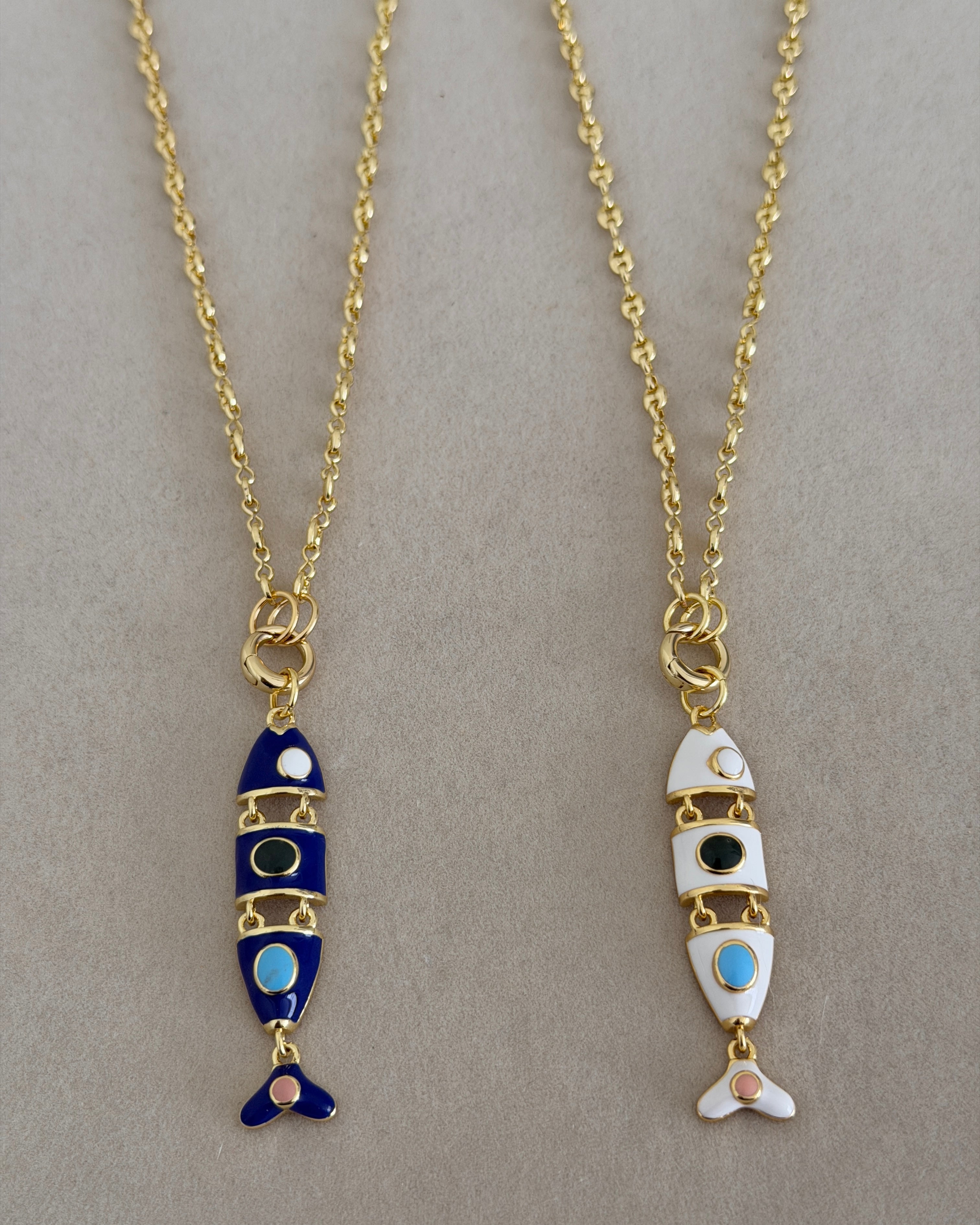 Evil Eye Fish Necklace