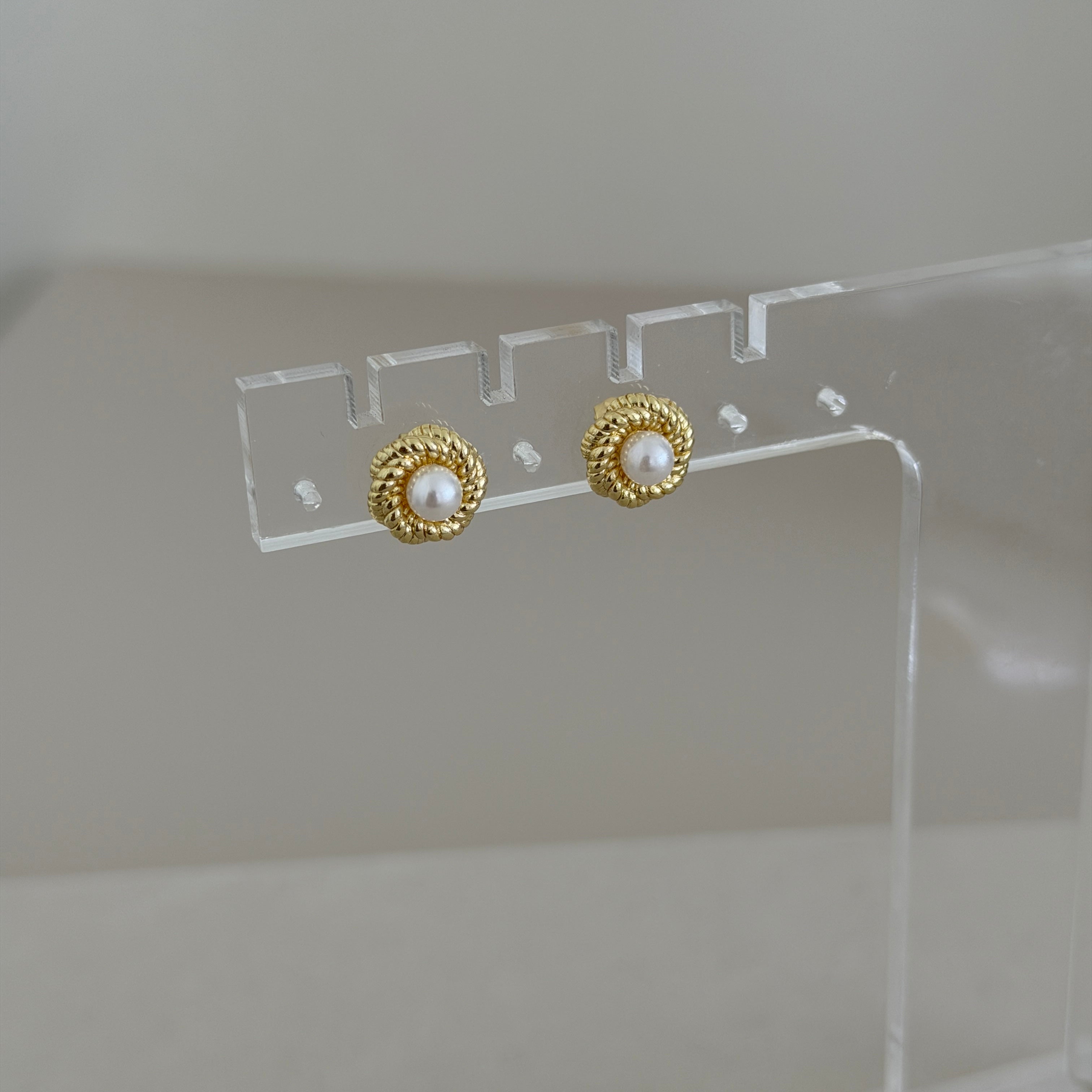 Pearl Halo Stud Earrings