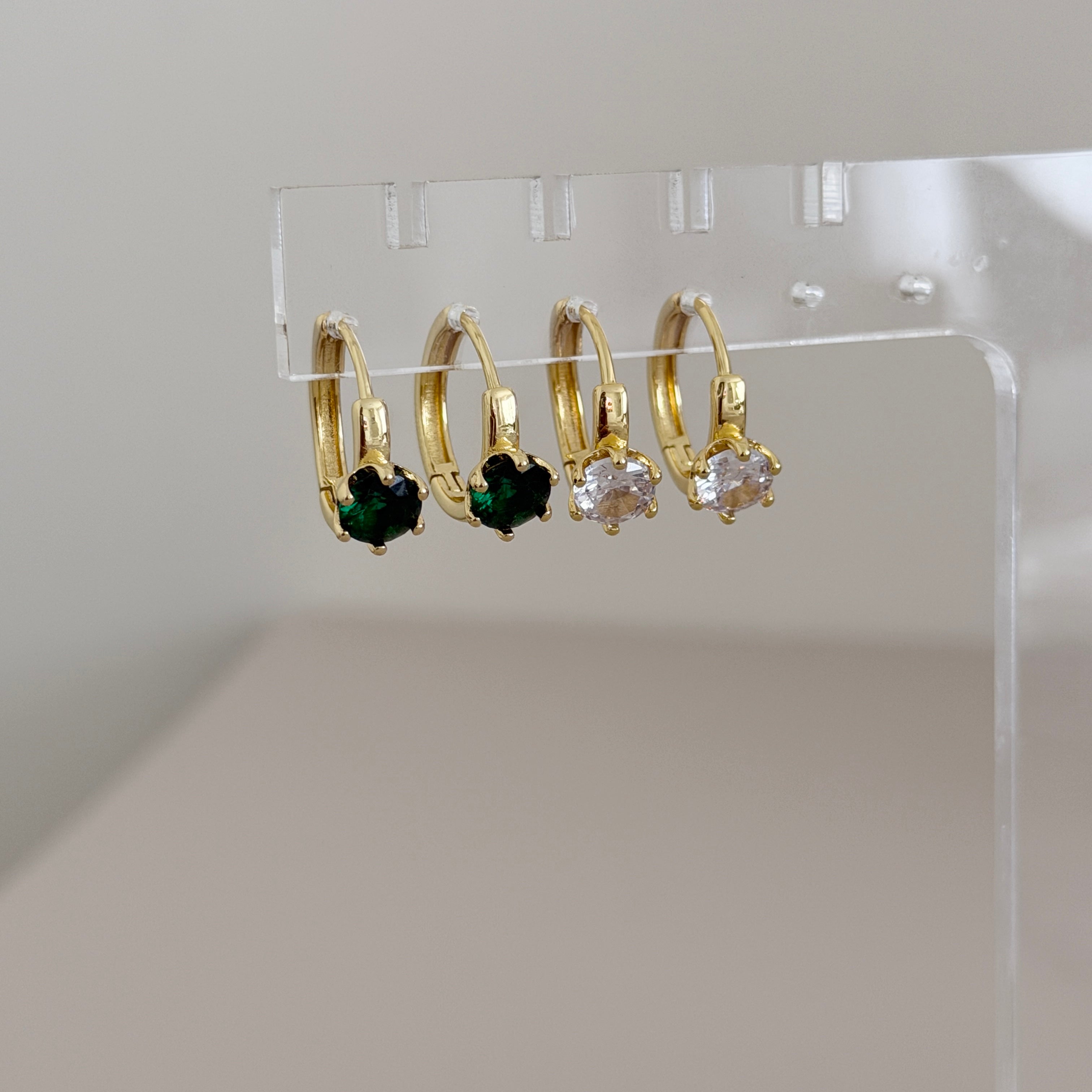 Solitaire Huggie Earrings