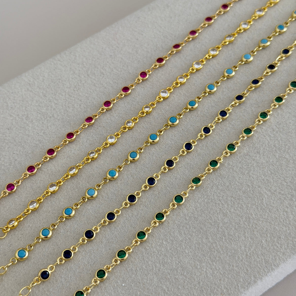 Color Bezel Crystal Bracelet