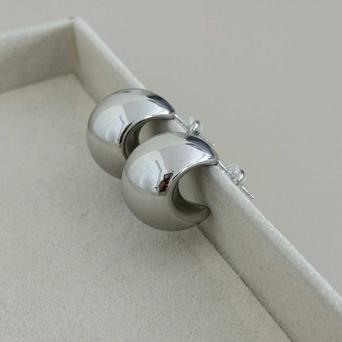 Bold Dome Silver Earrings