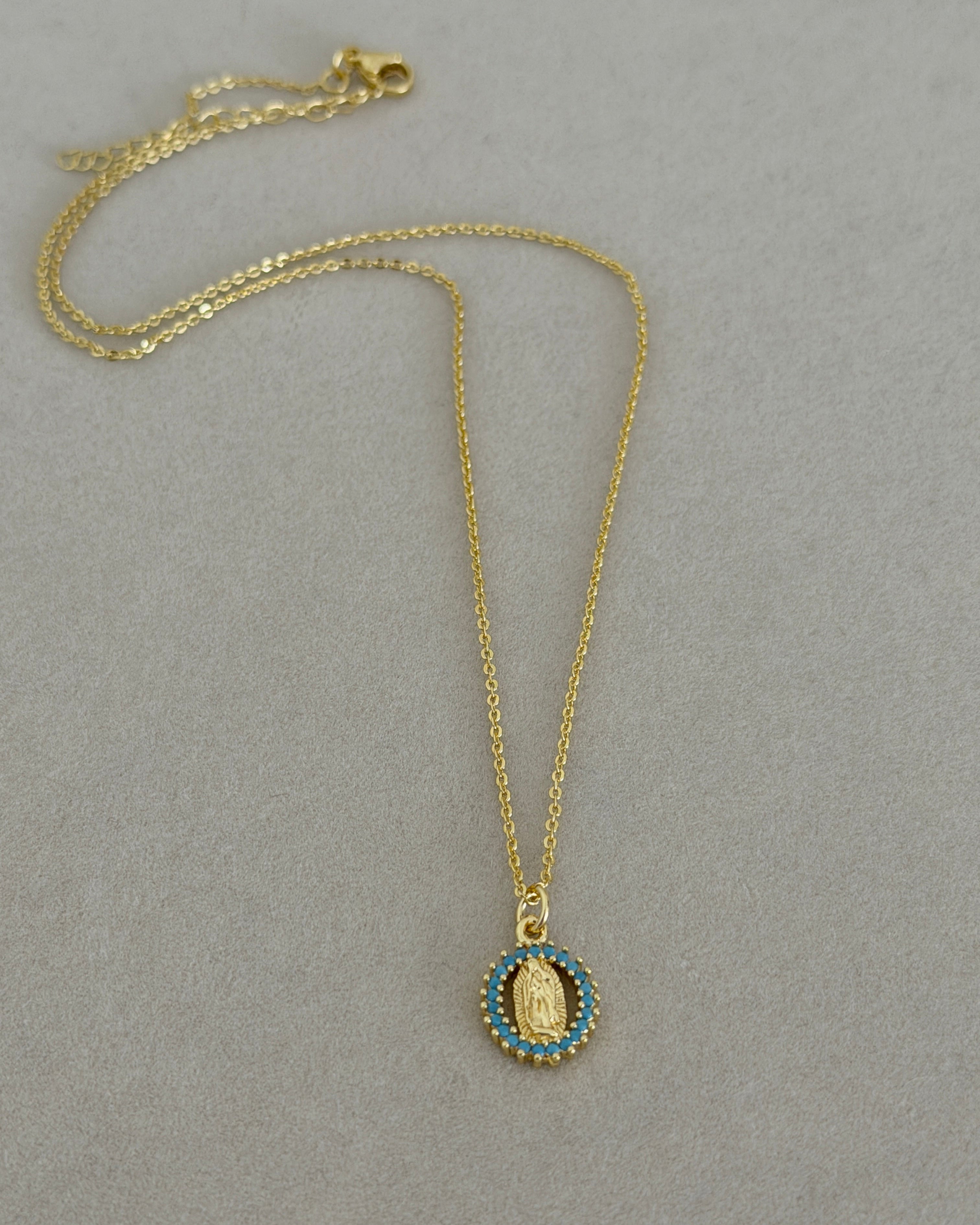 Turquoise Virgin Medallion Necklace