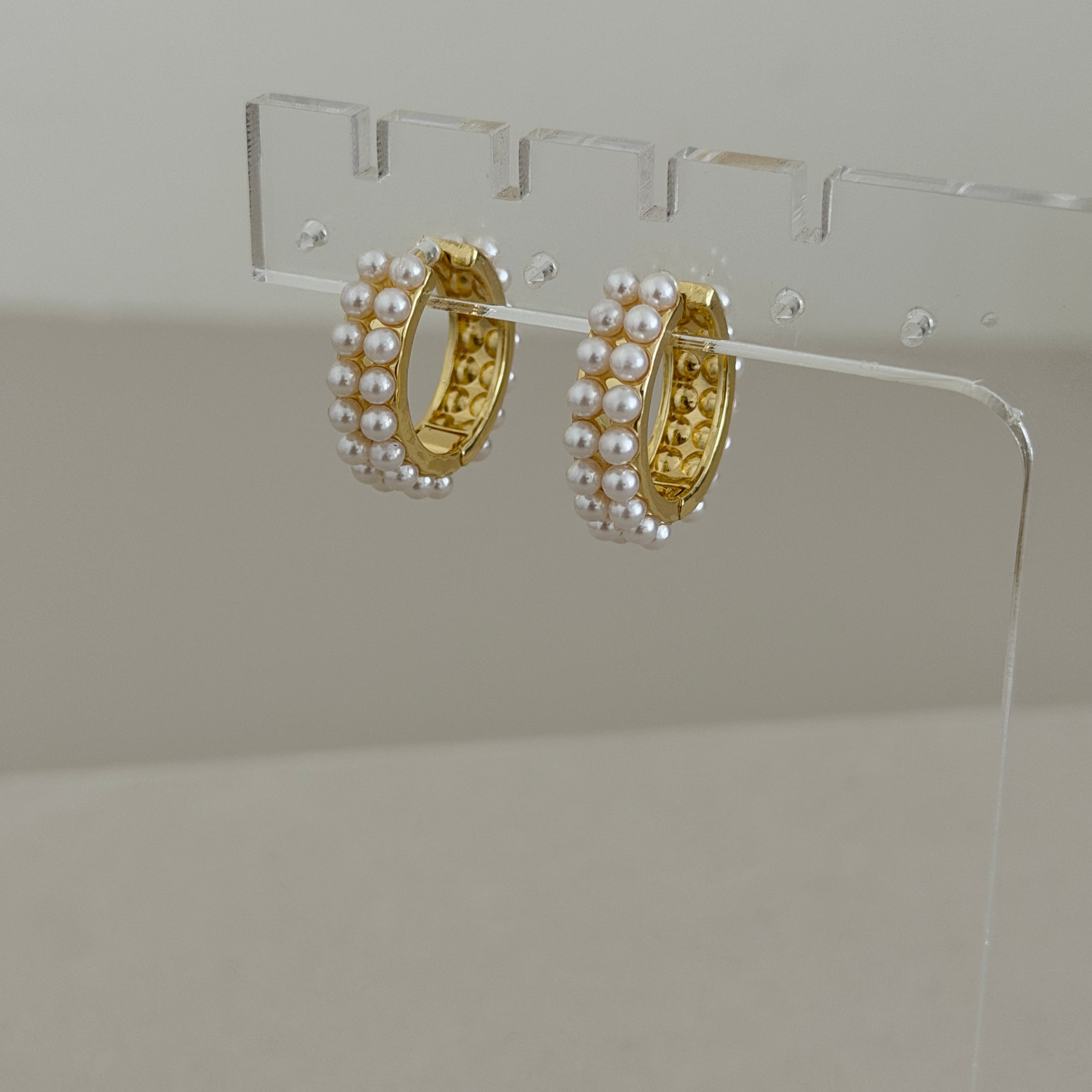 Pearl Mini Hoop Earrings