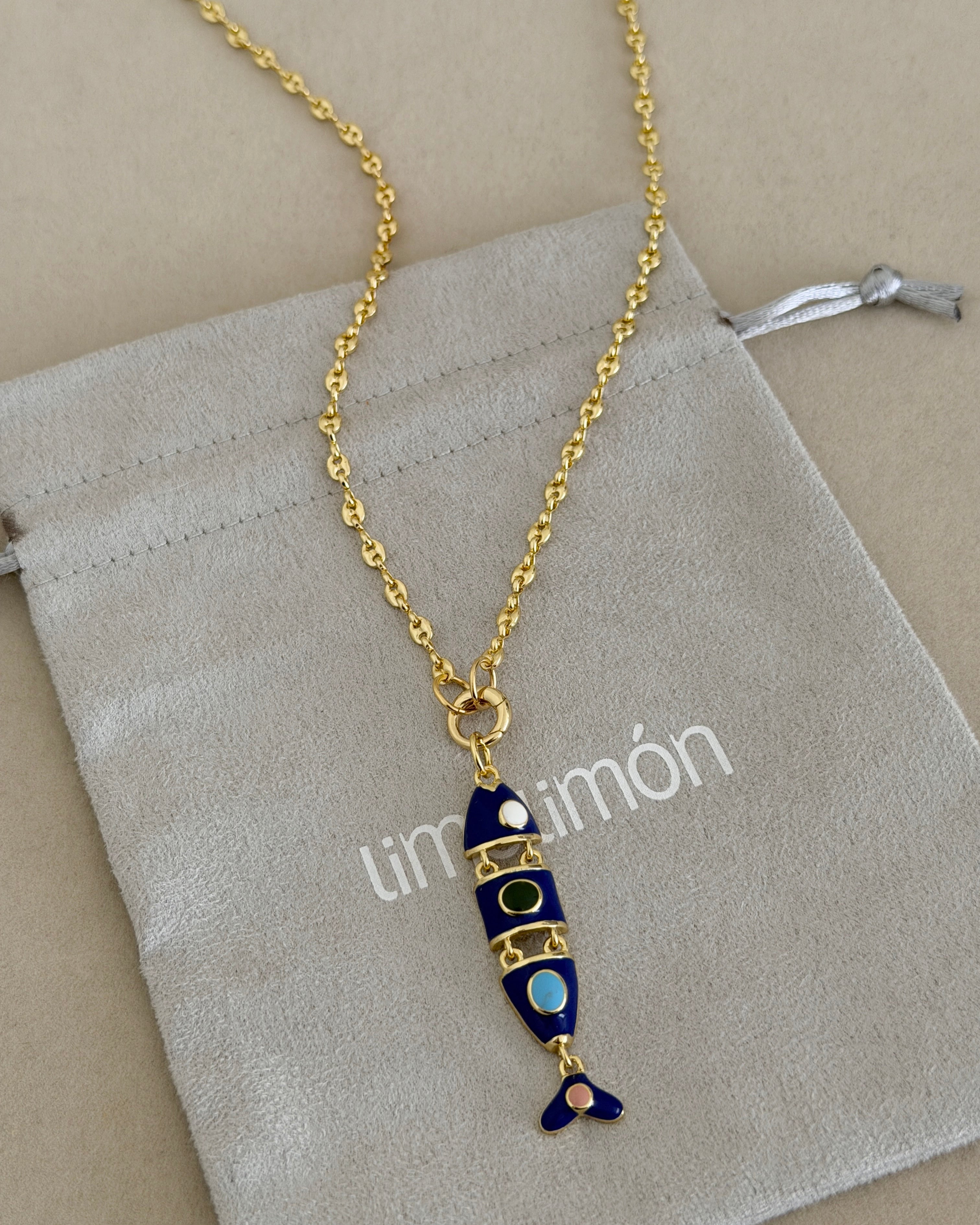 Evil Eye Fish Necklace