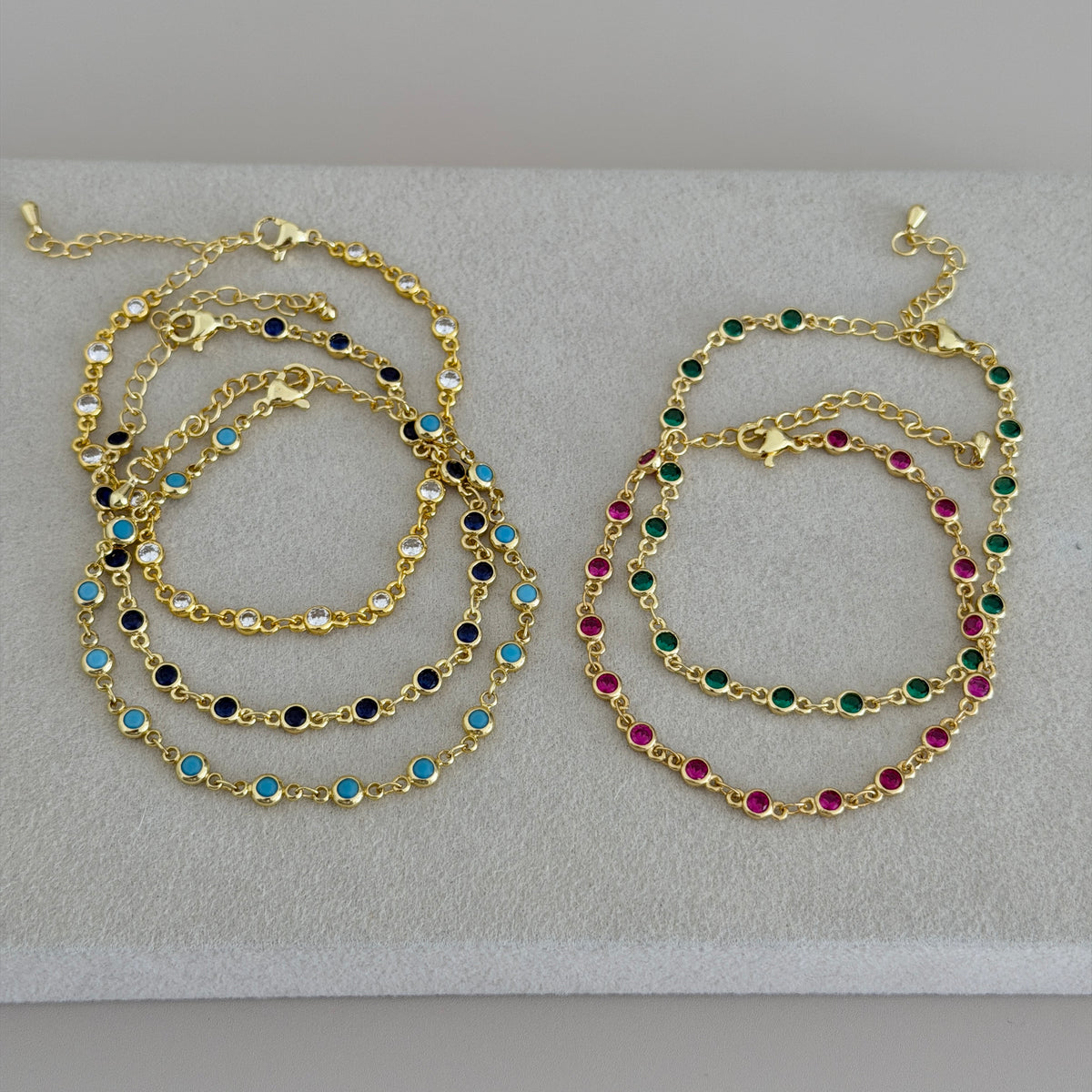 Color Bezel Crystal Bracelet