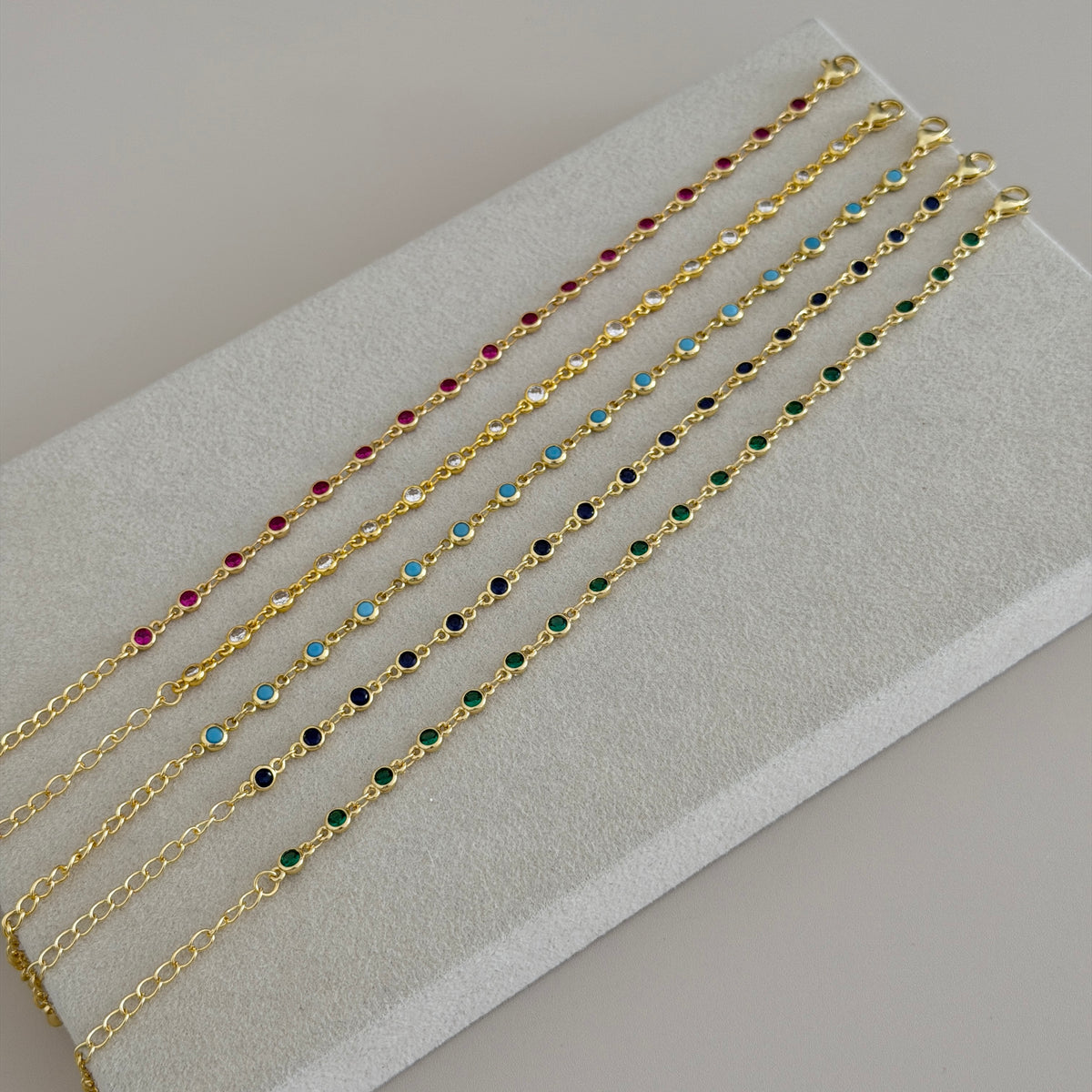 Color Bezel Crystal Bracelet