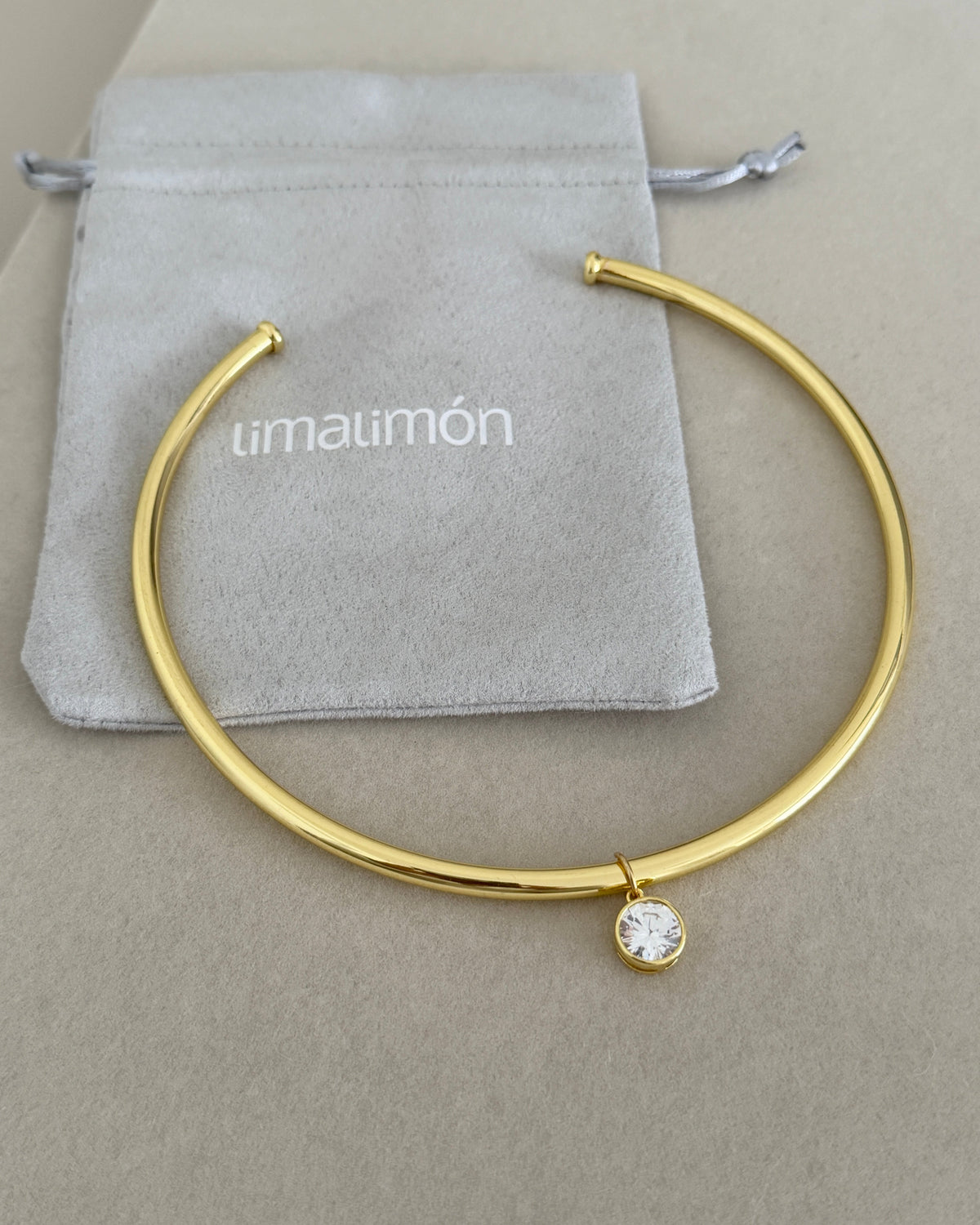 Crystal Drop Gold Choker