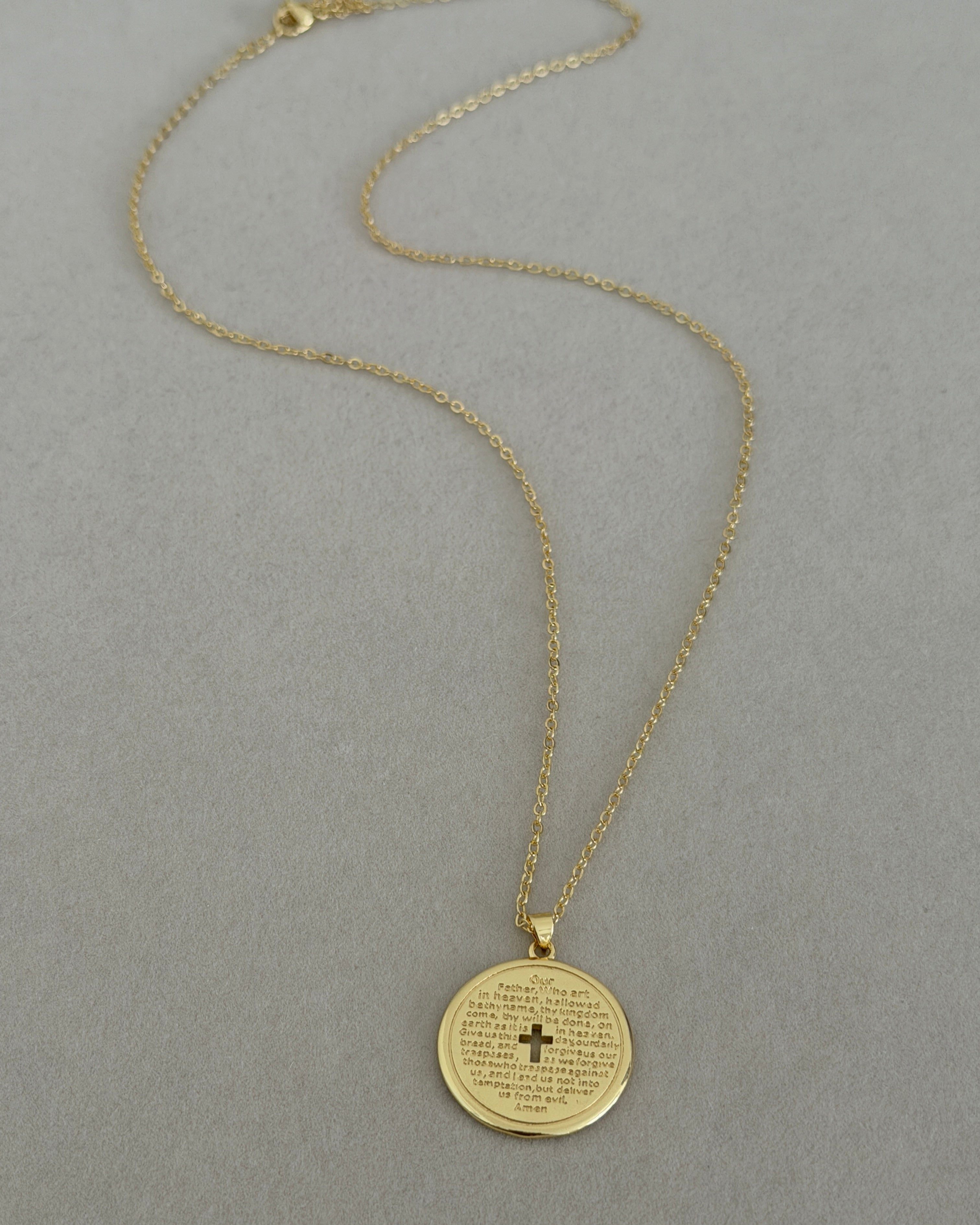 Faith Prayer Medallion Necklace