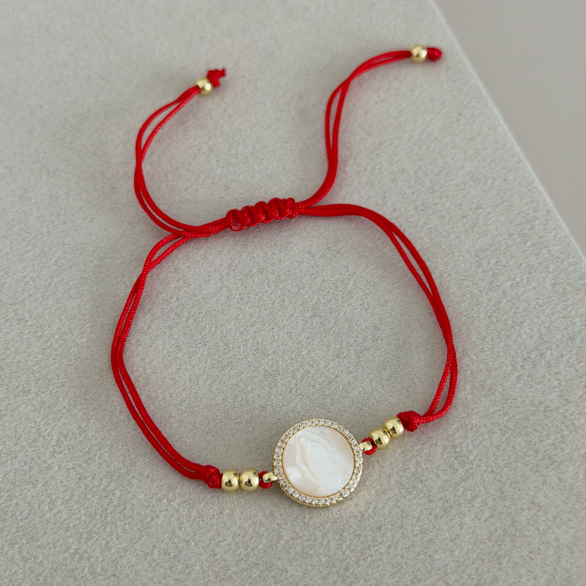 Mother of Pearl Red Cord Bracelet