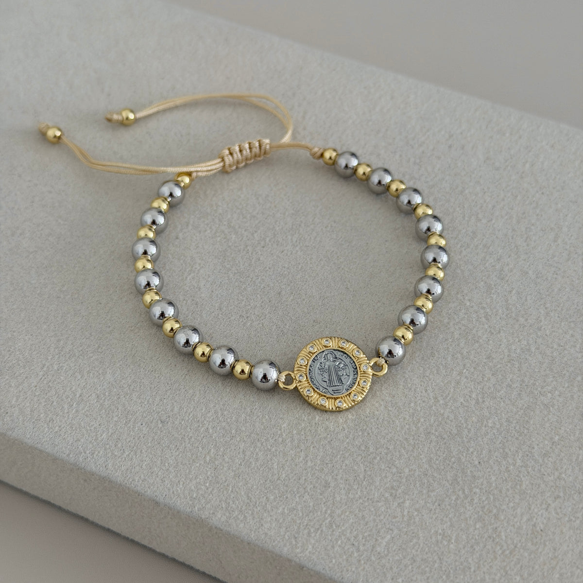 Two Tone Saint Benedict Bracelet