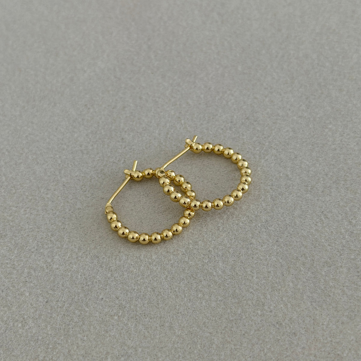 Beaded Gold Hoop Earrings