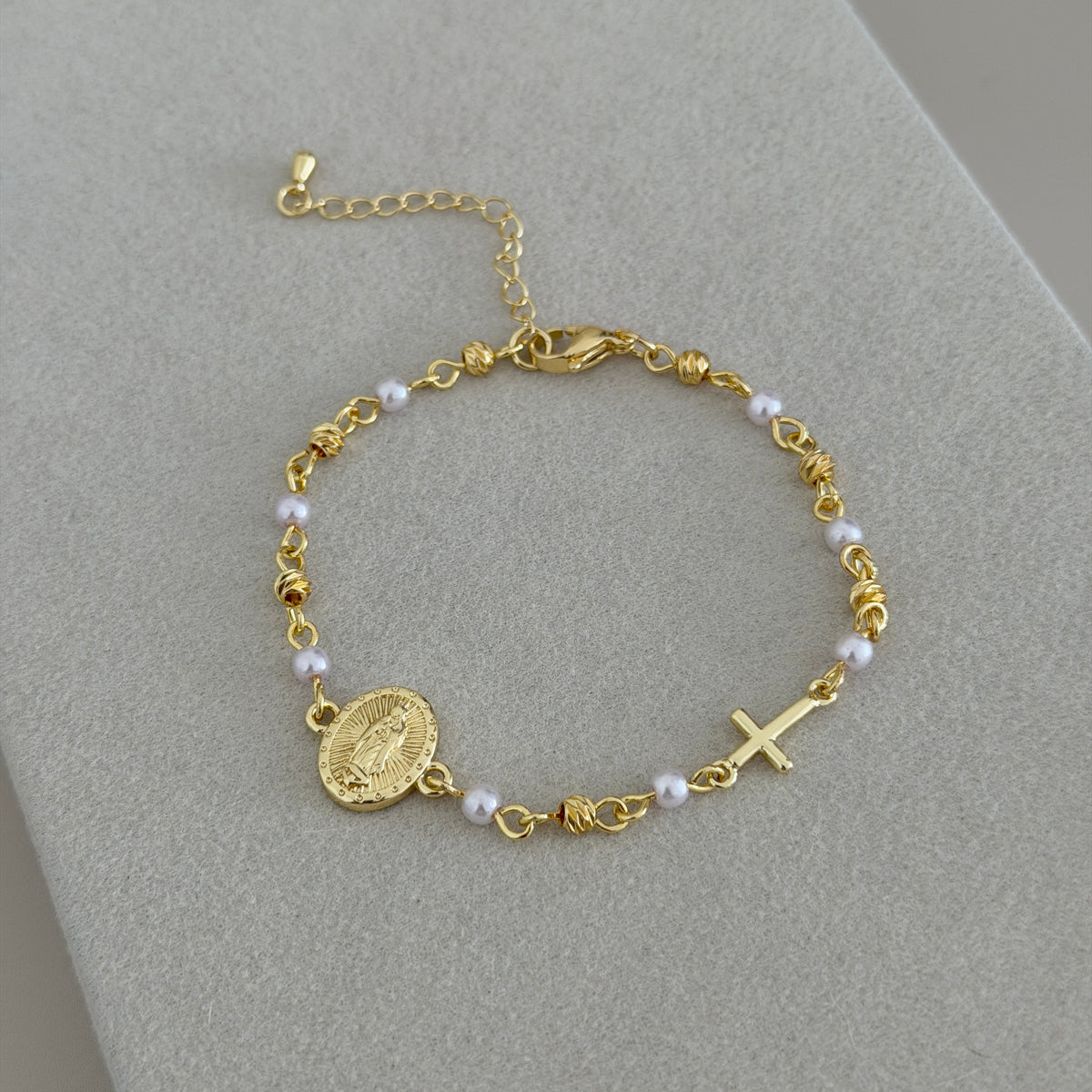 Pearl Cross Faith Bracelet