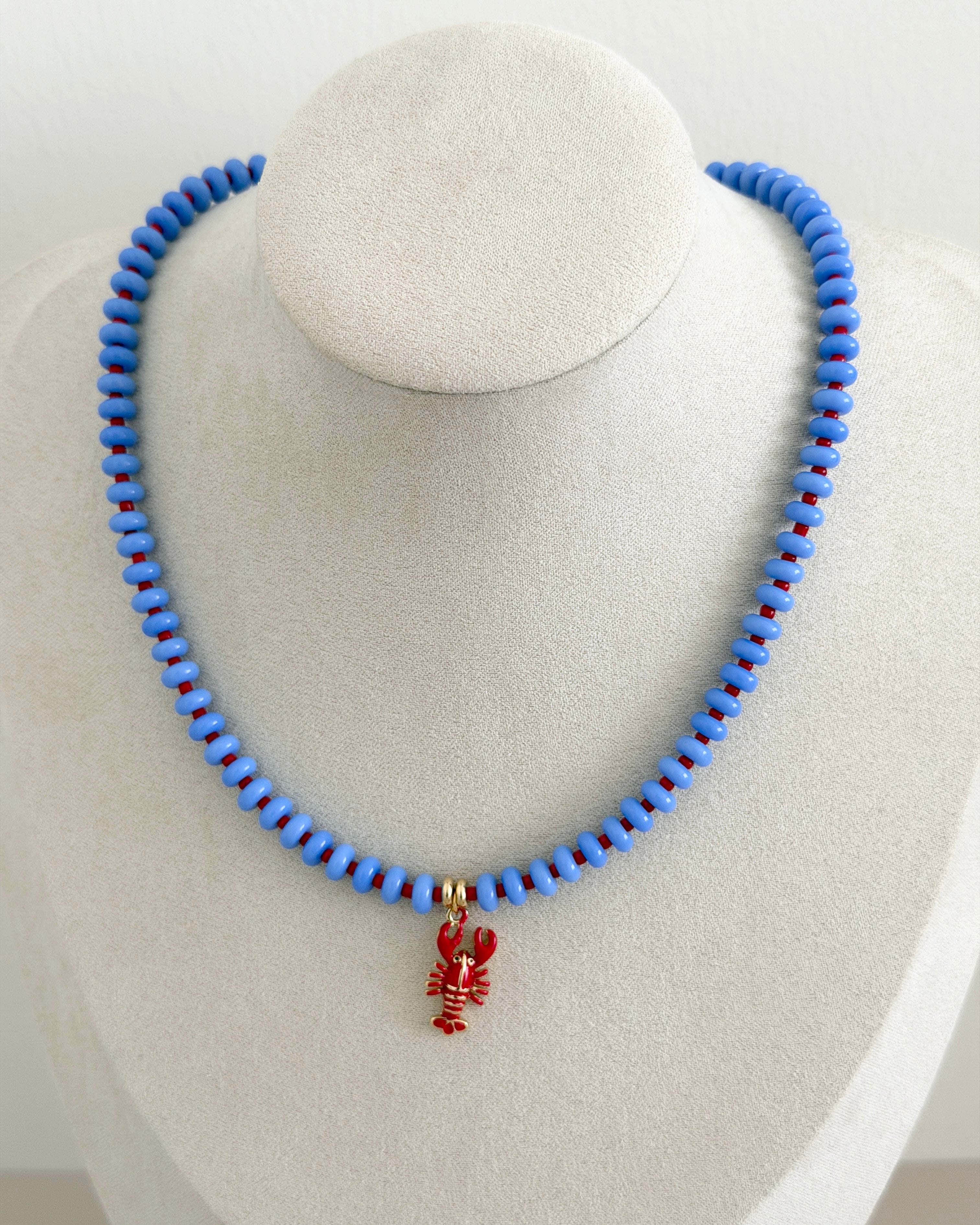 Lobster Charm Beaded Necklace