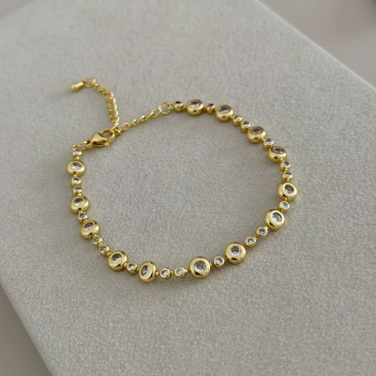 Golden Crystal Bezel Bracelet