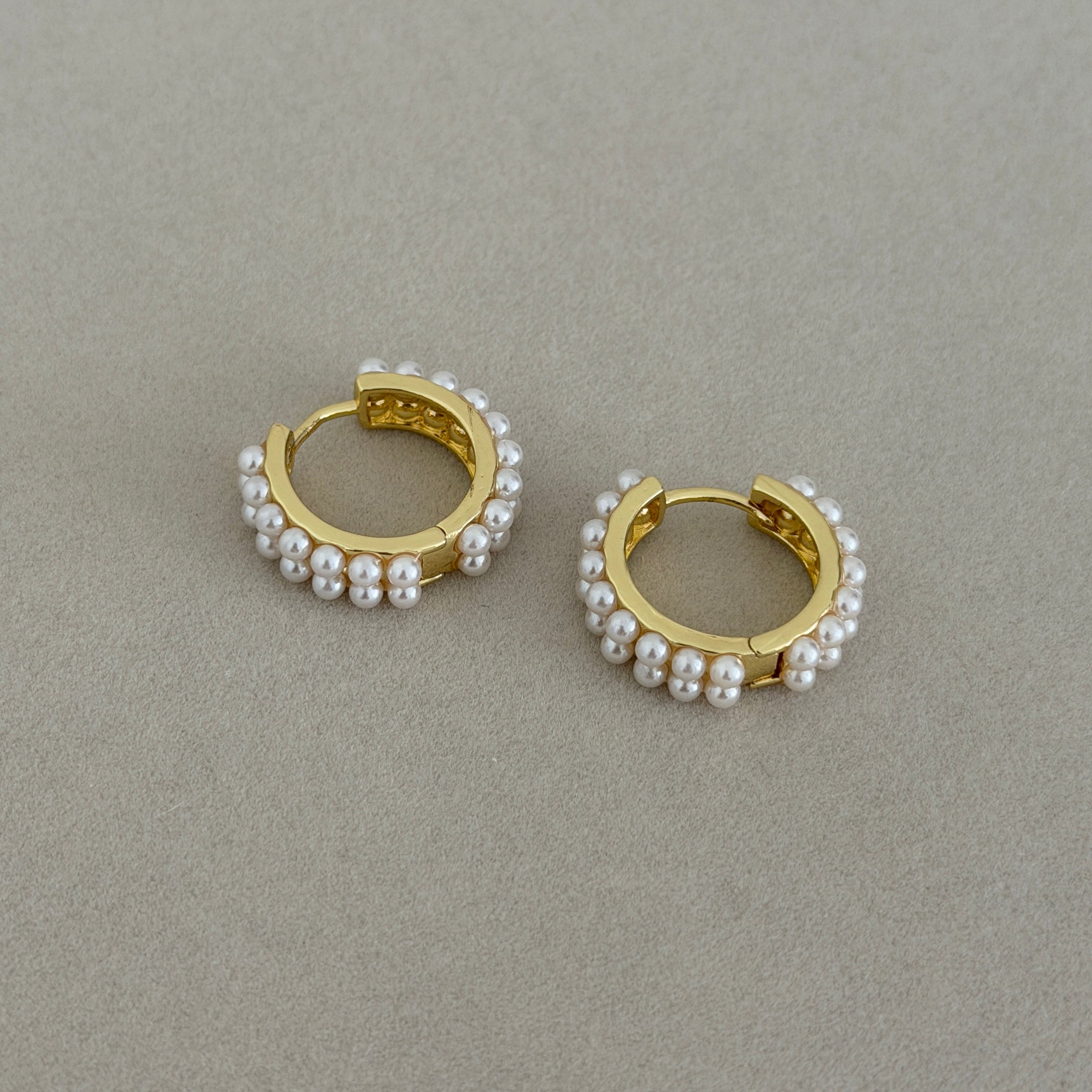 Pearl Mini Hoop Earrings
