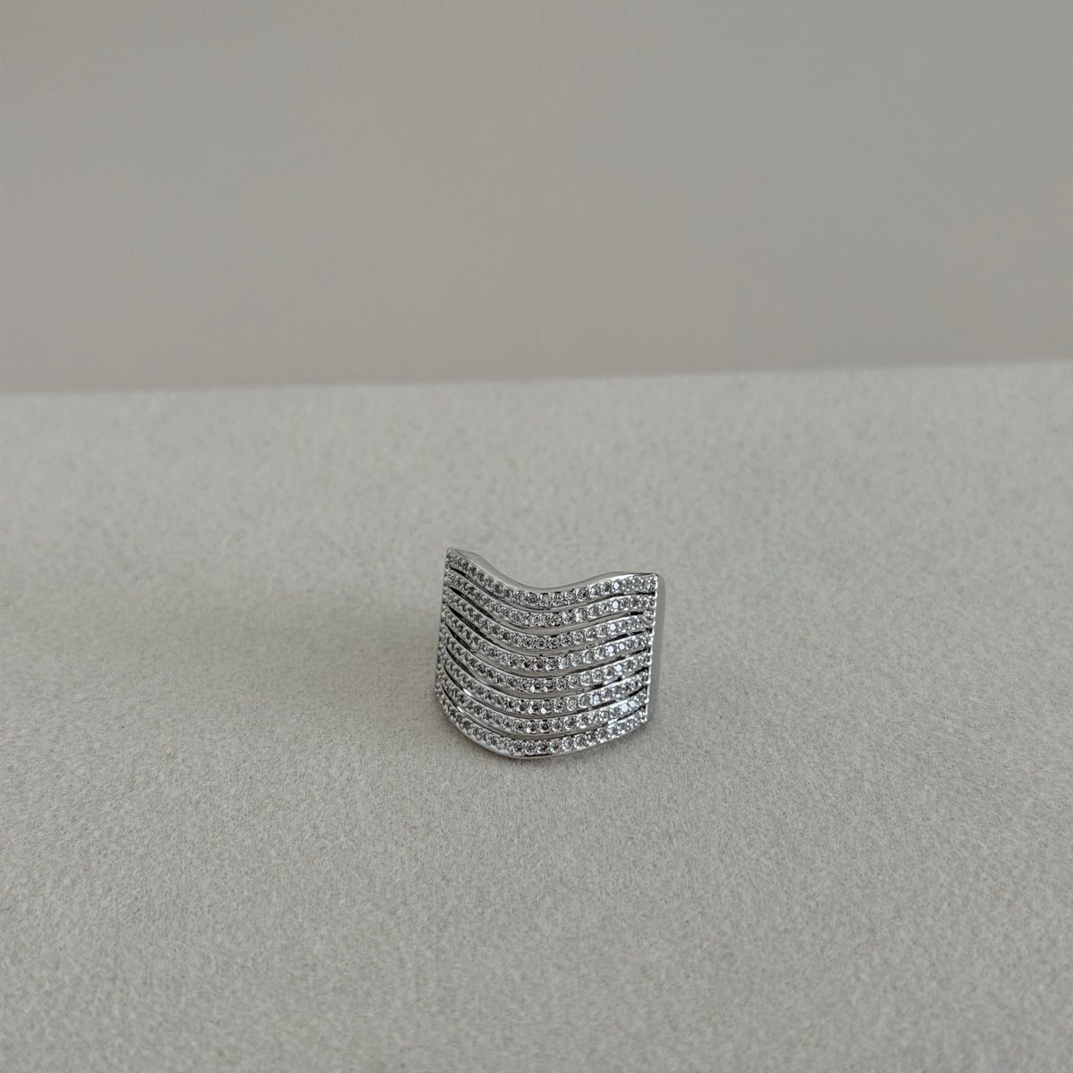 Multi Row Crystal Statement Ring