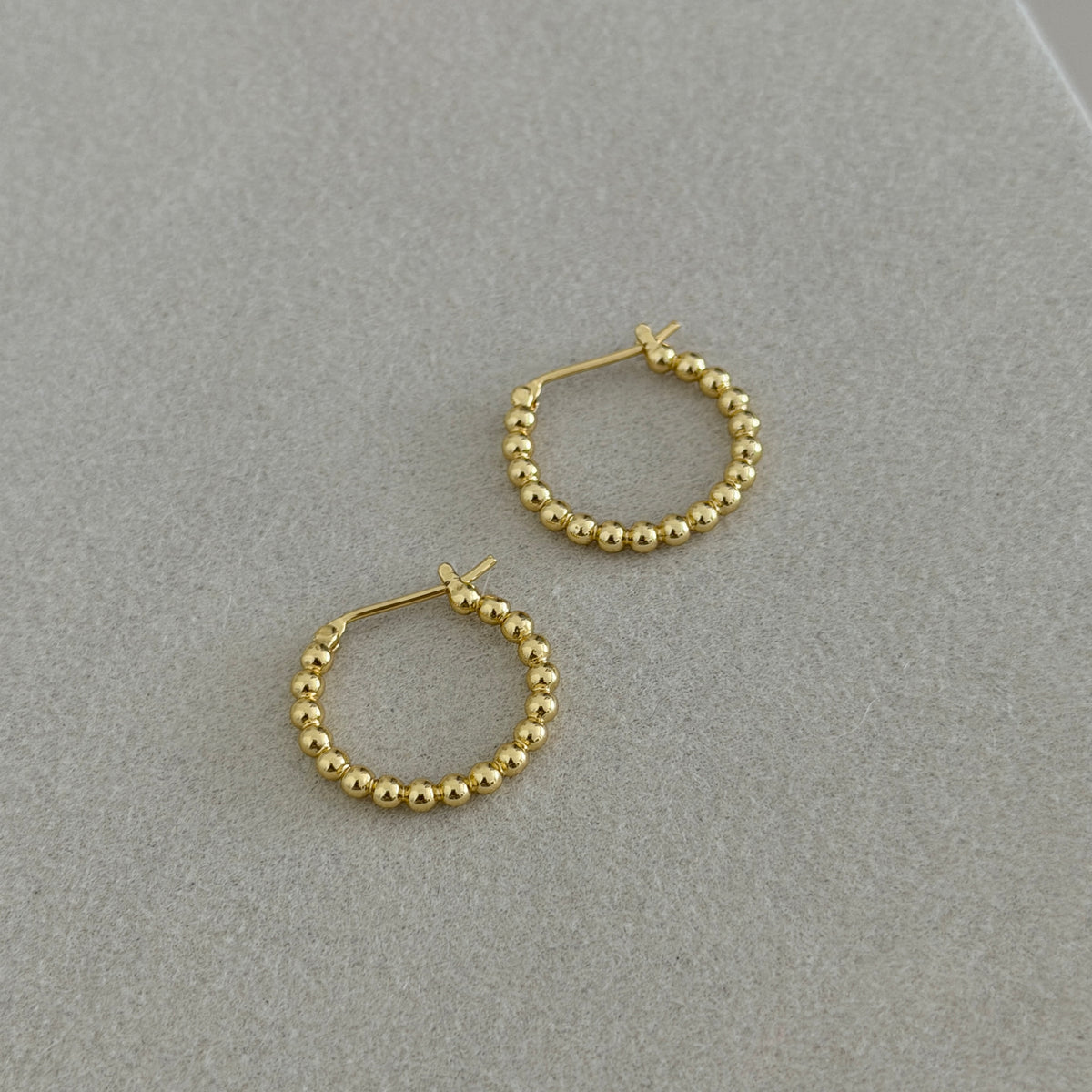 Beaded Gold Hoop Earrings