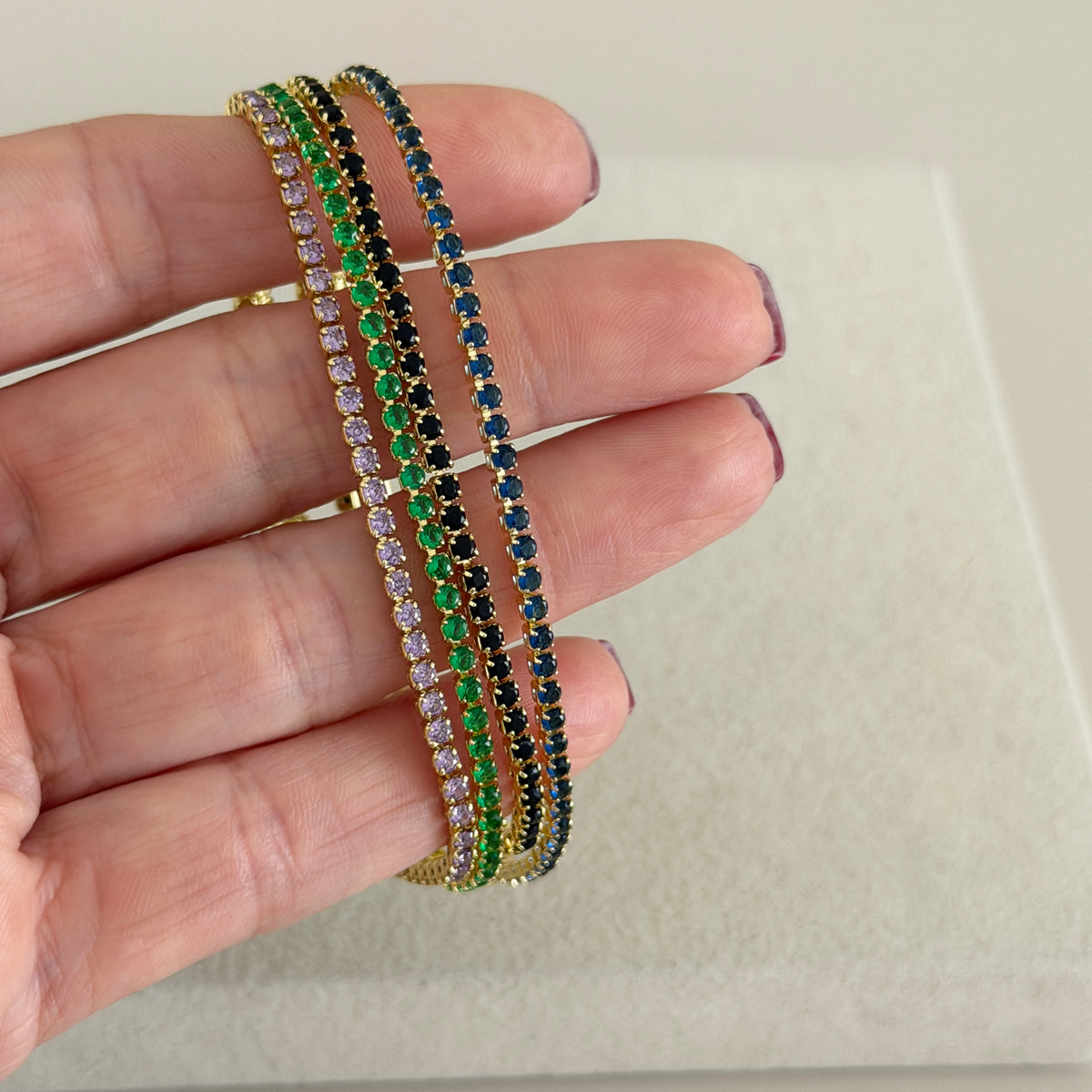 Color Crystal Tennis Bracelet