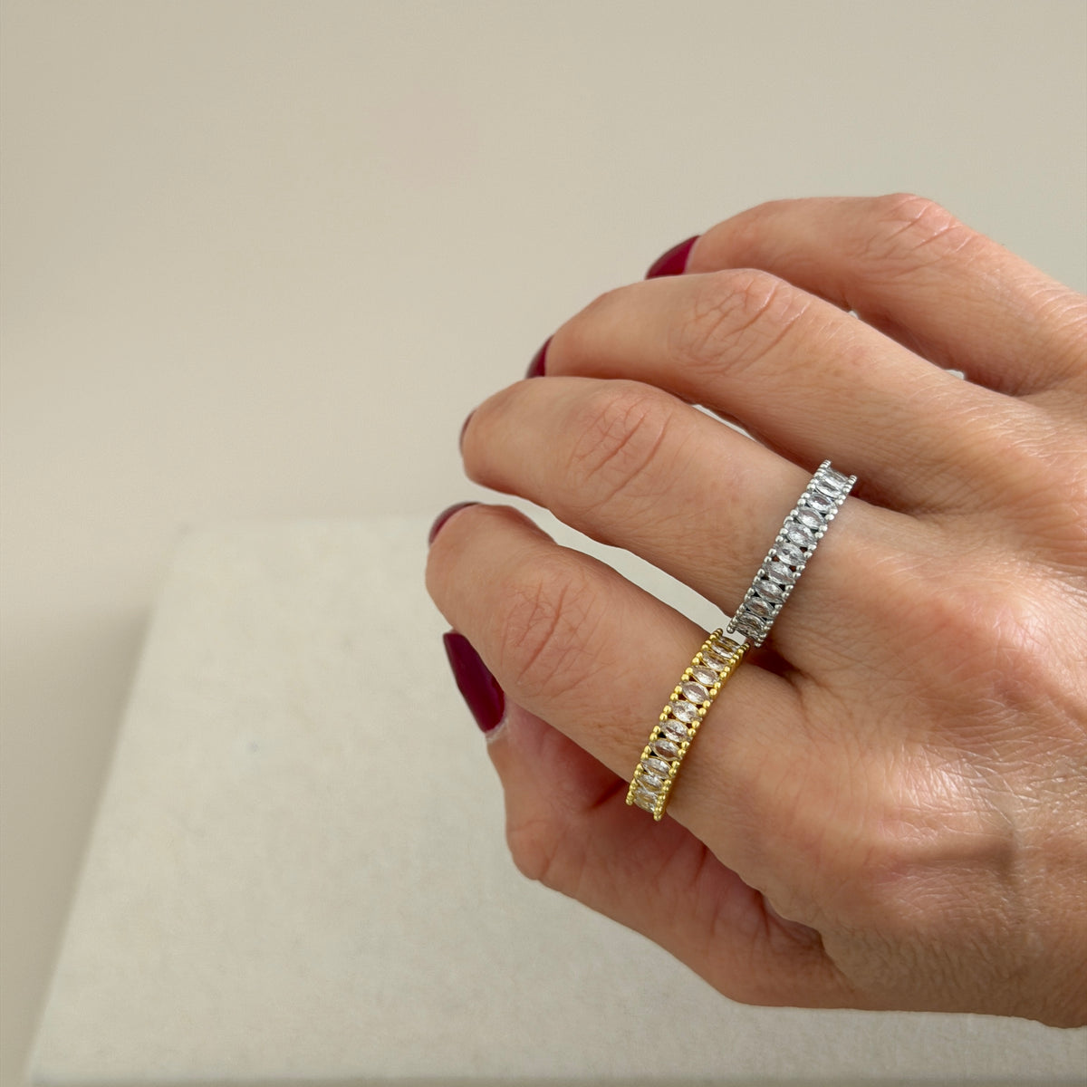 Crystal Eternity Band Ring