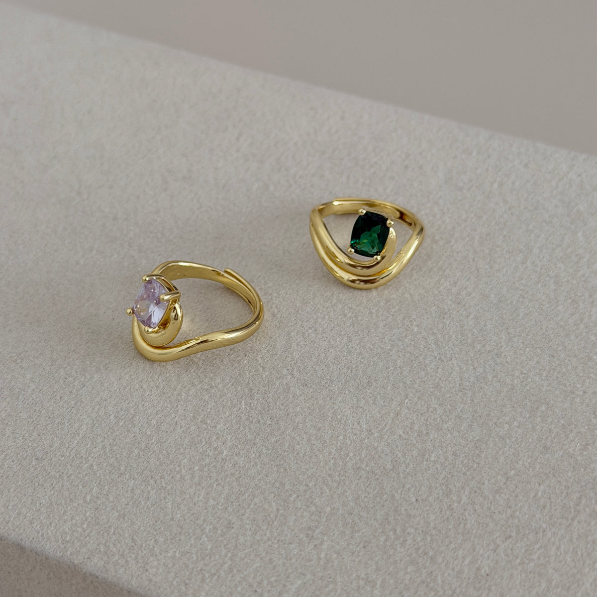 Color Gem Huggie Earrings