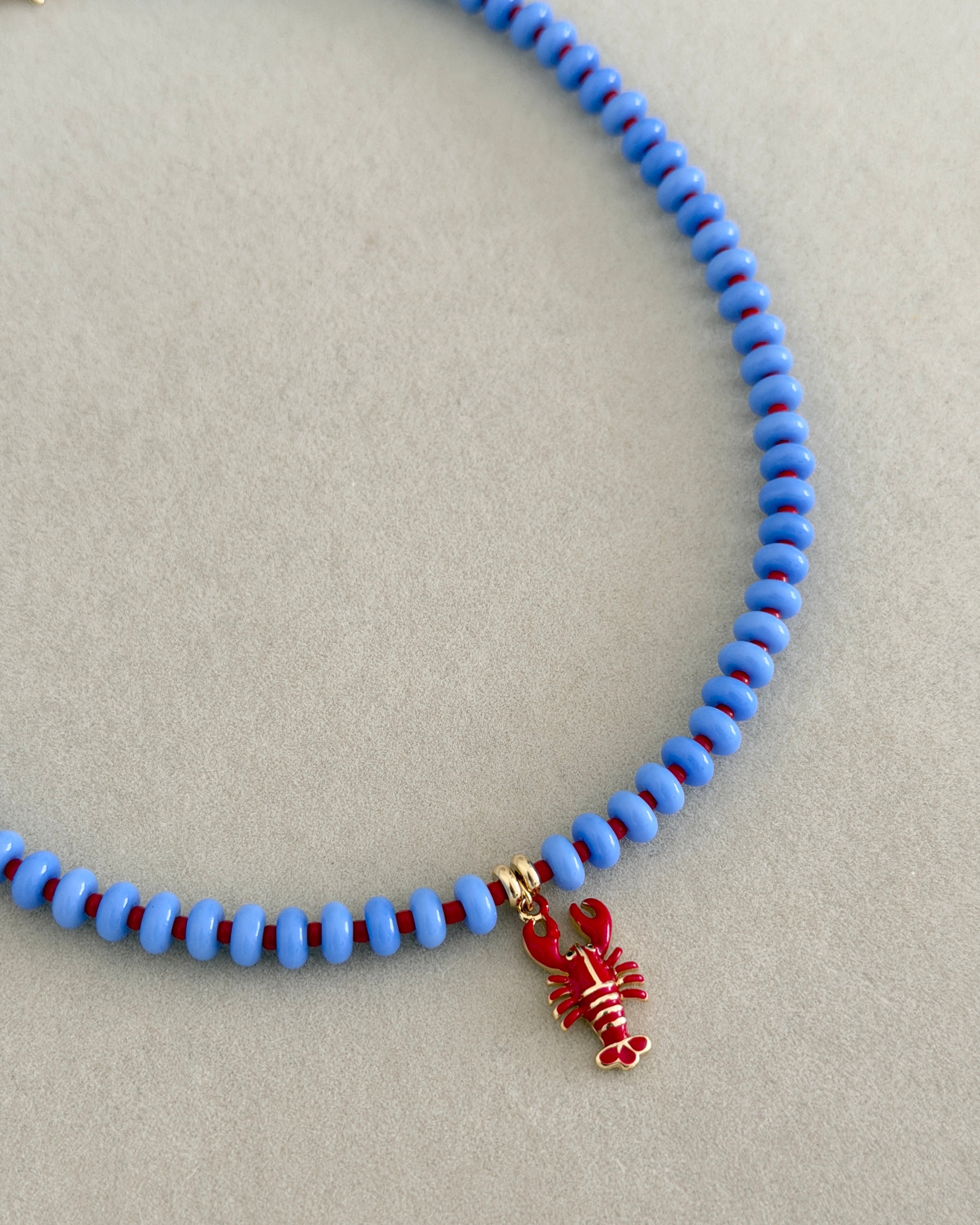 Lobster Charm Beaded Necklace