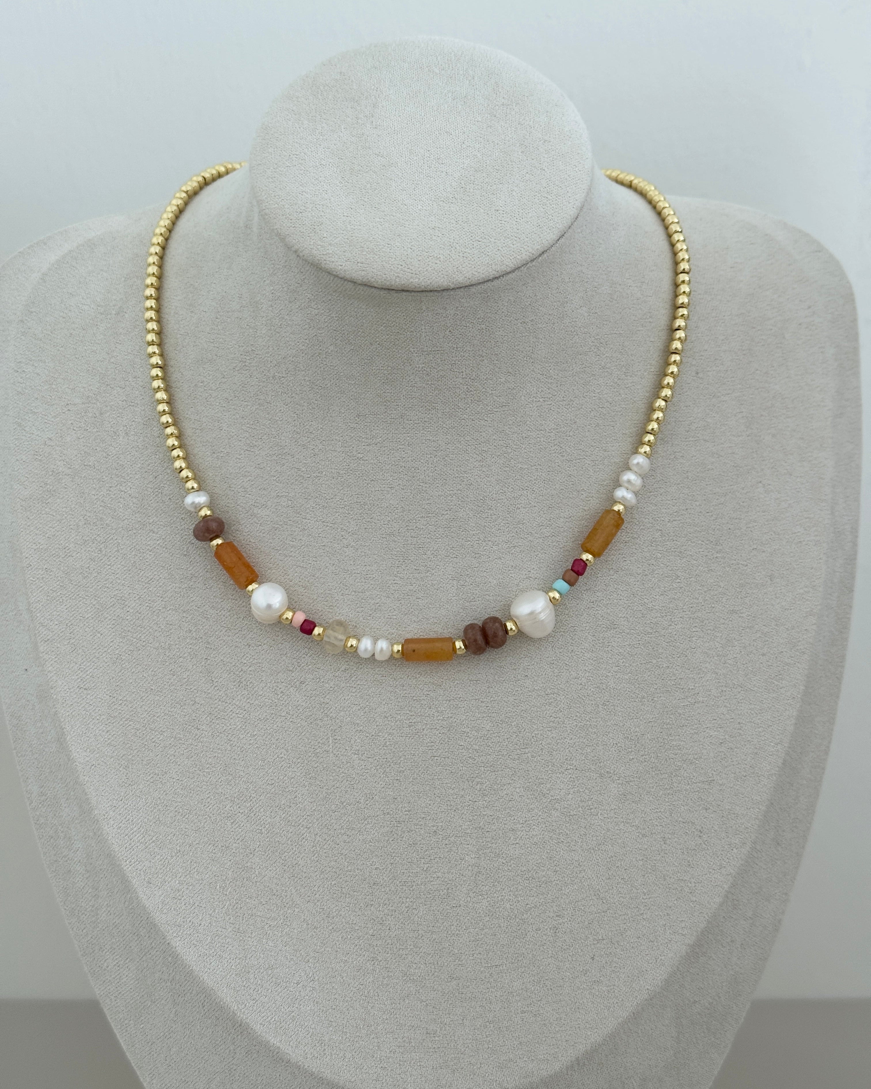 Golden Harmony Beaded Necklace
