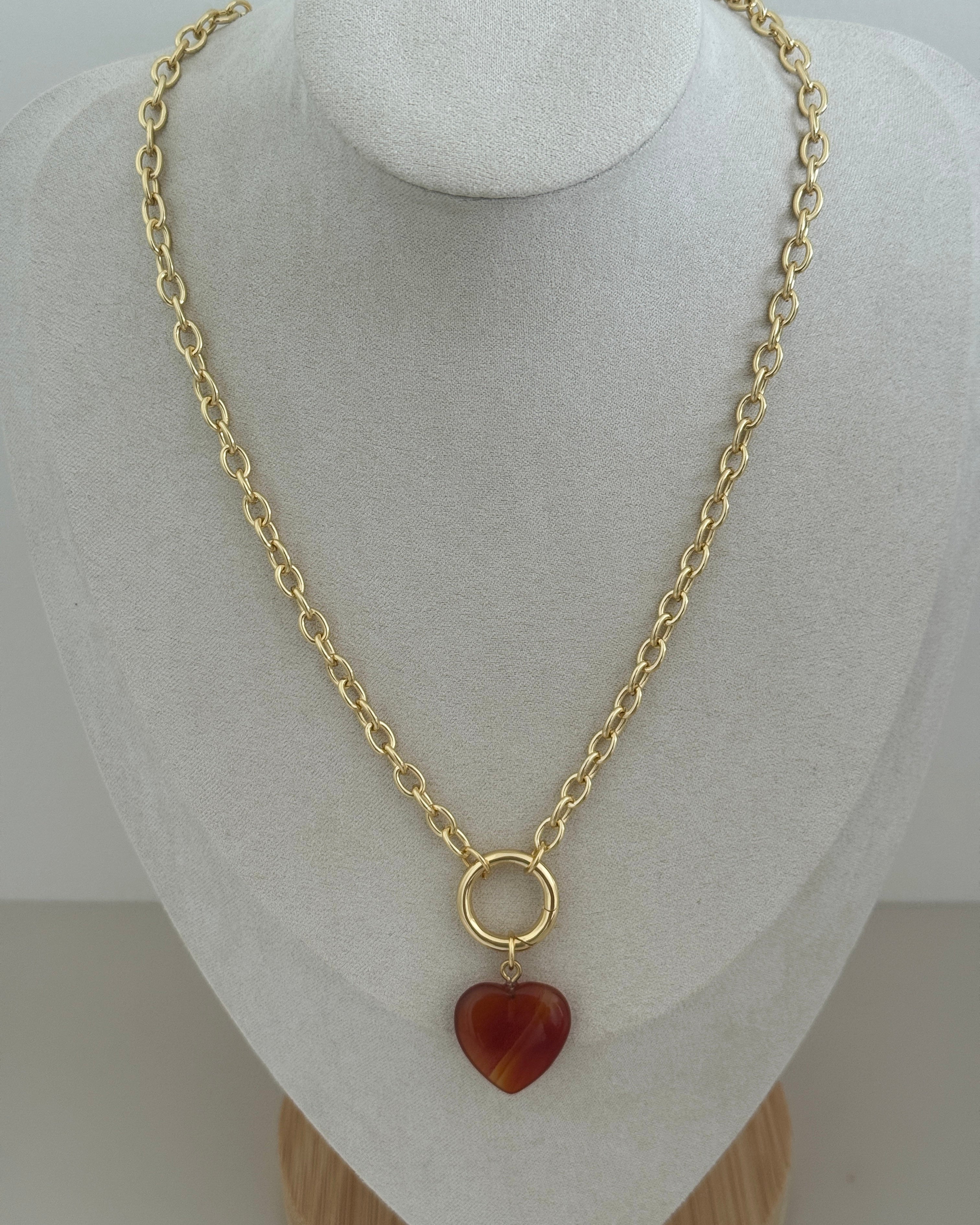 Golden Heart Chain Necklace