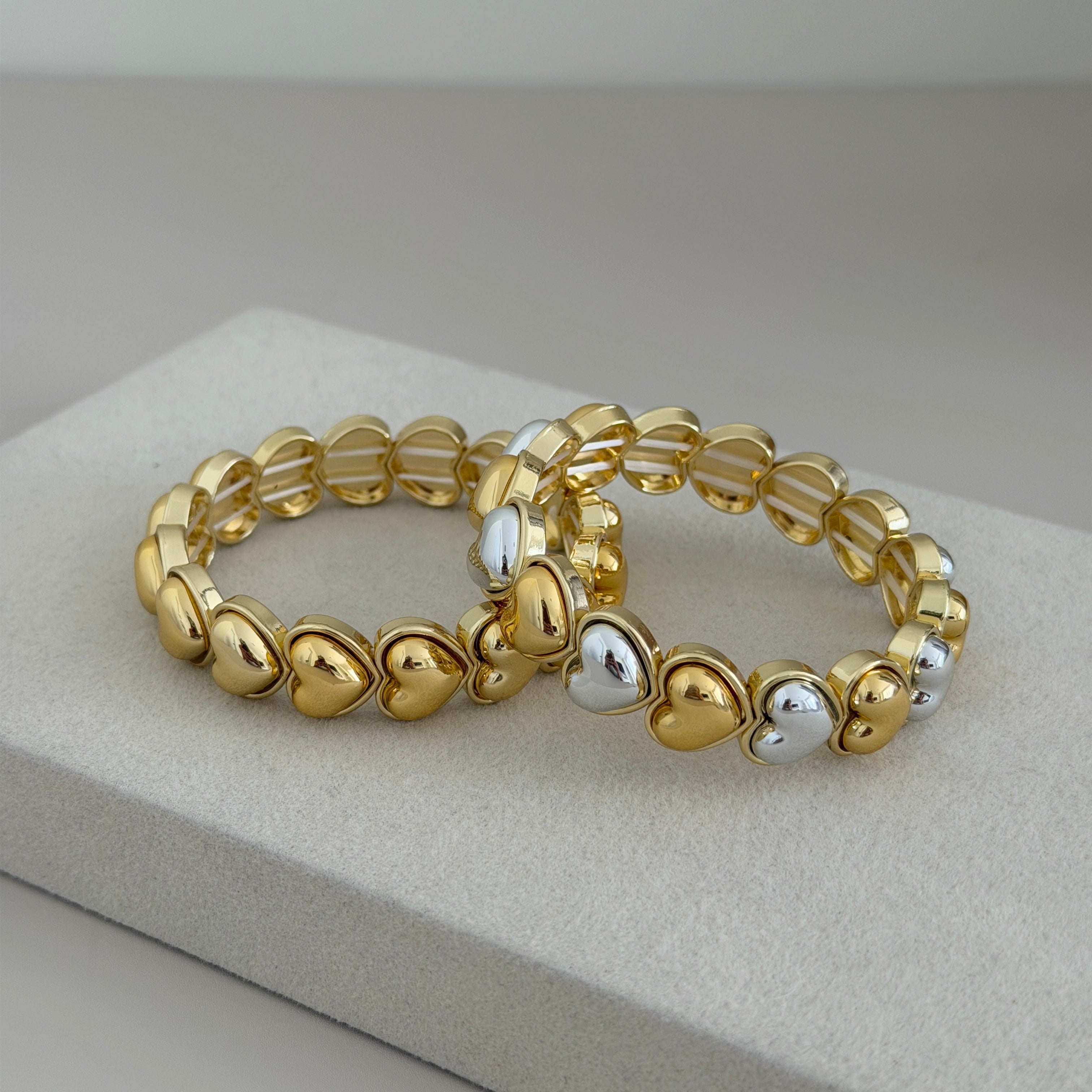 Golden Hearts Stretch Bracelet