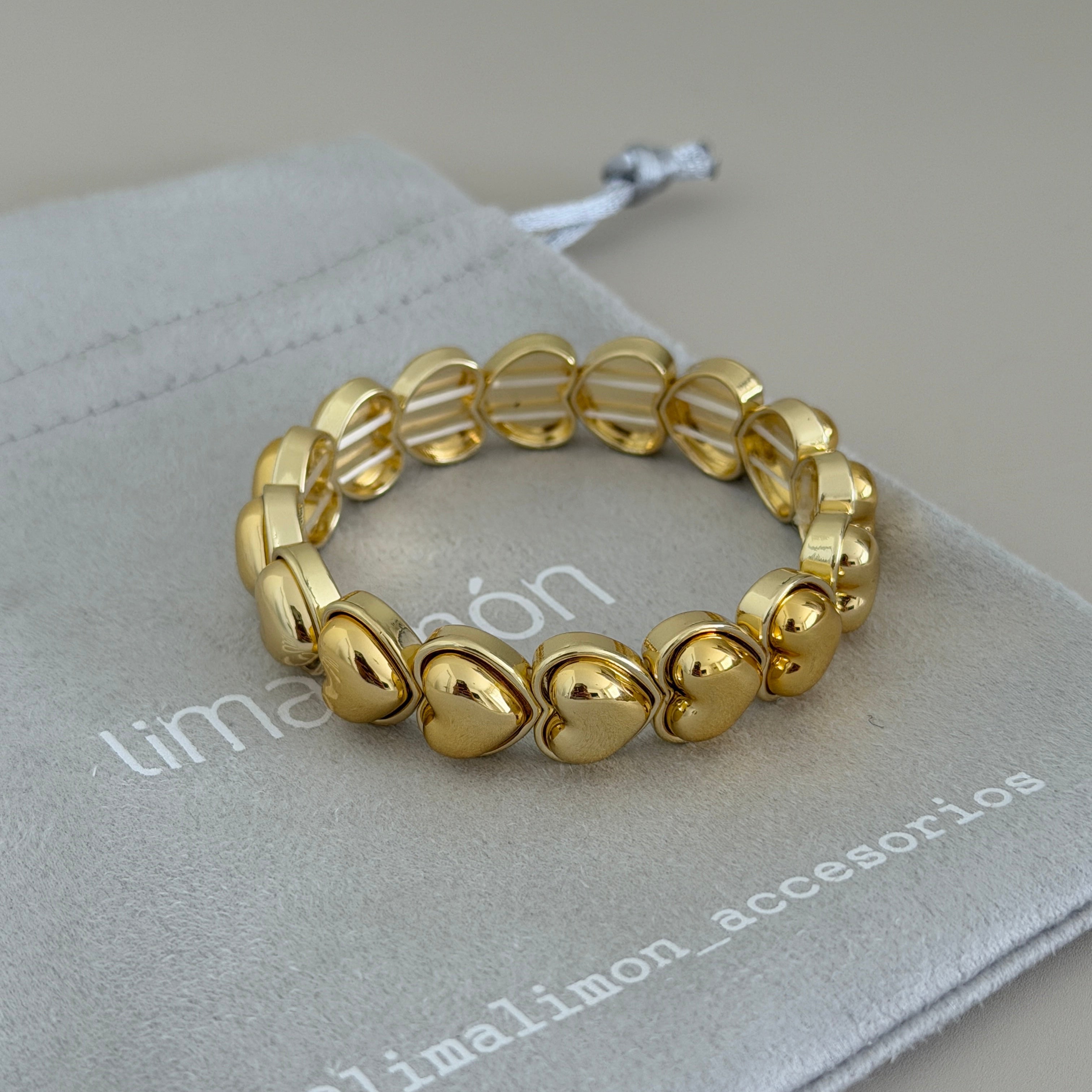 Golden Hearts Stretch Bracelet