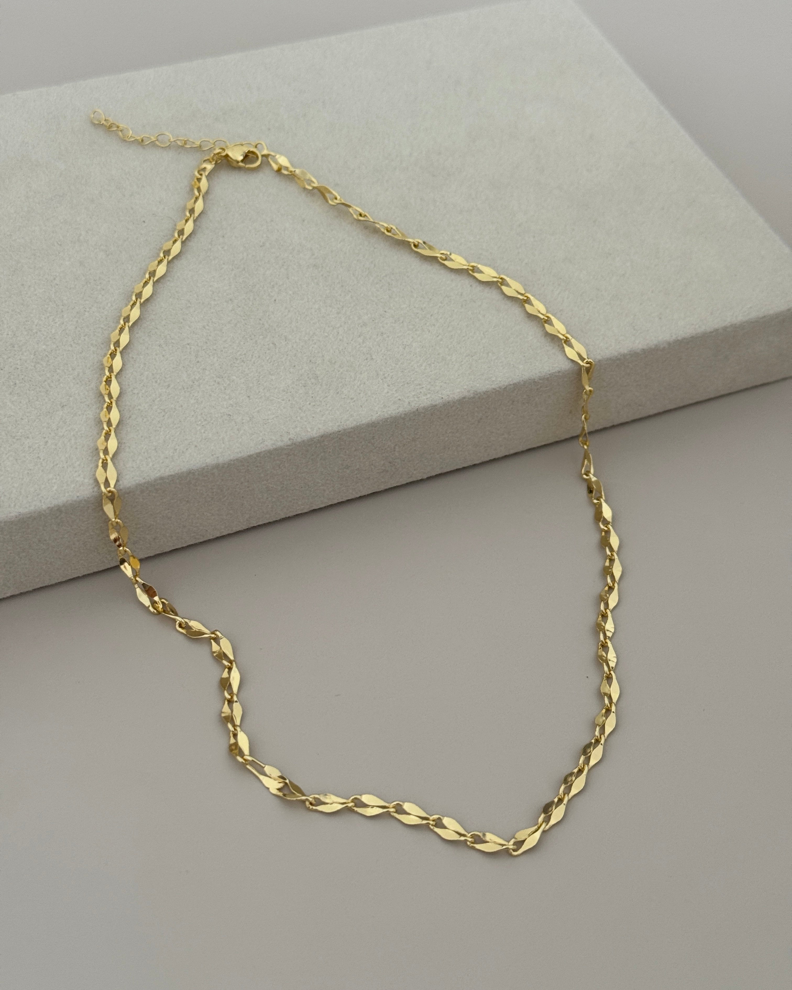 Gold-Plated Twisted Chain Necklace
