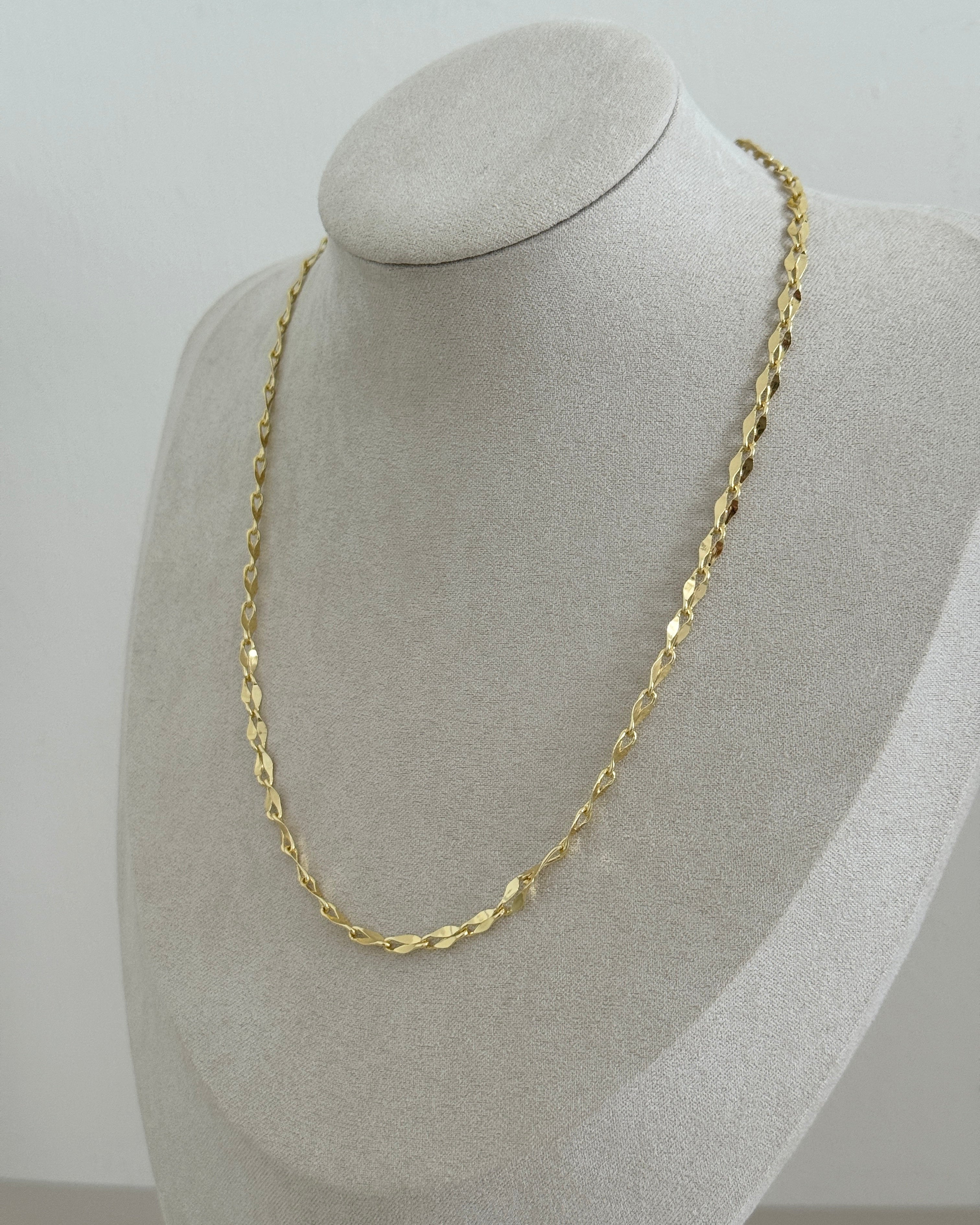 Gold-Plated Twisted Chain Necklace
