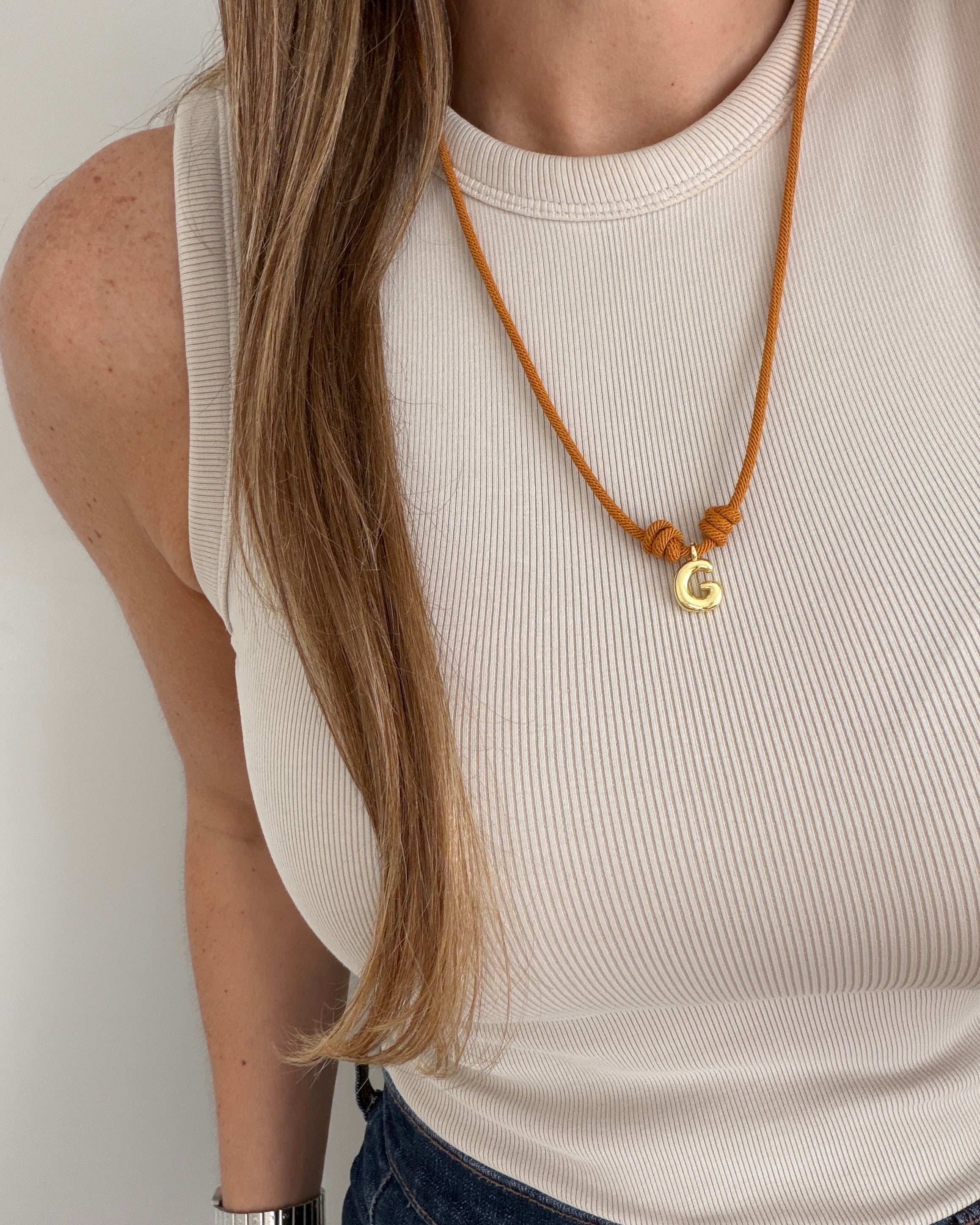 Initial Cord Necklace