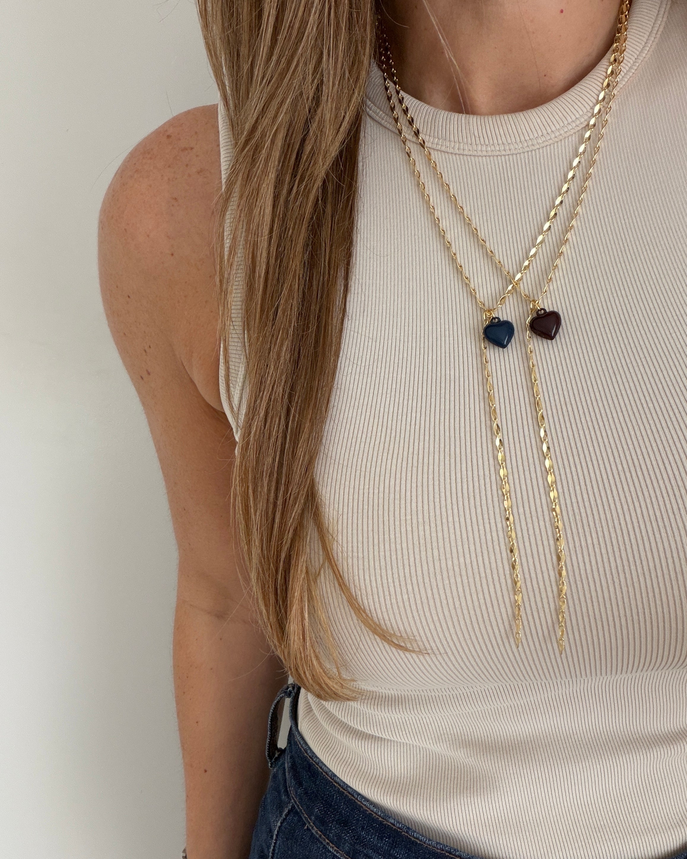 Dual Heart Drop Necklace