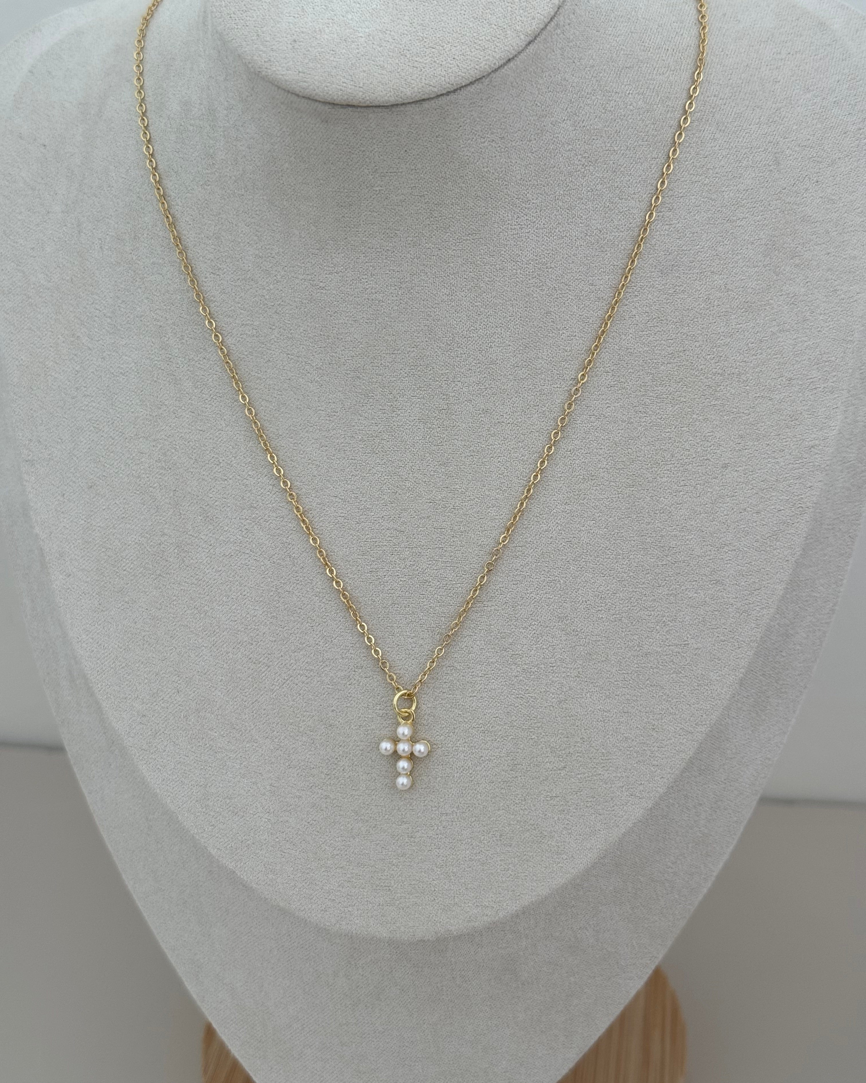 Cross Pearls Necklace