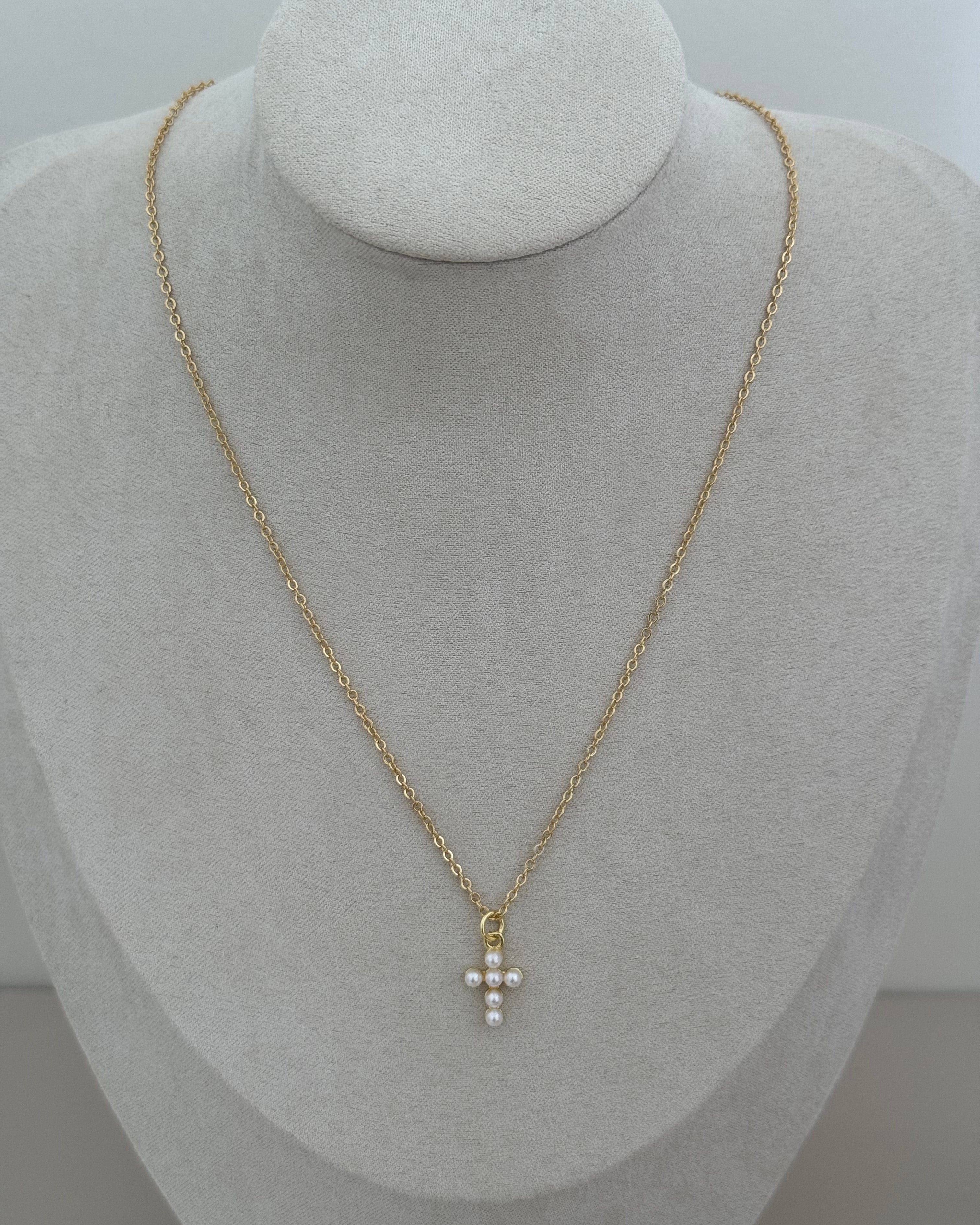 Cross Pearls Necklace