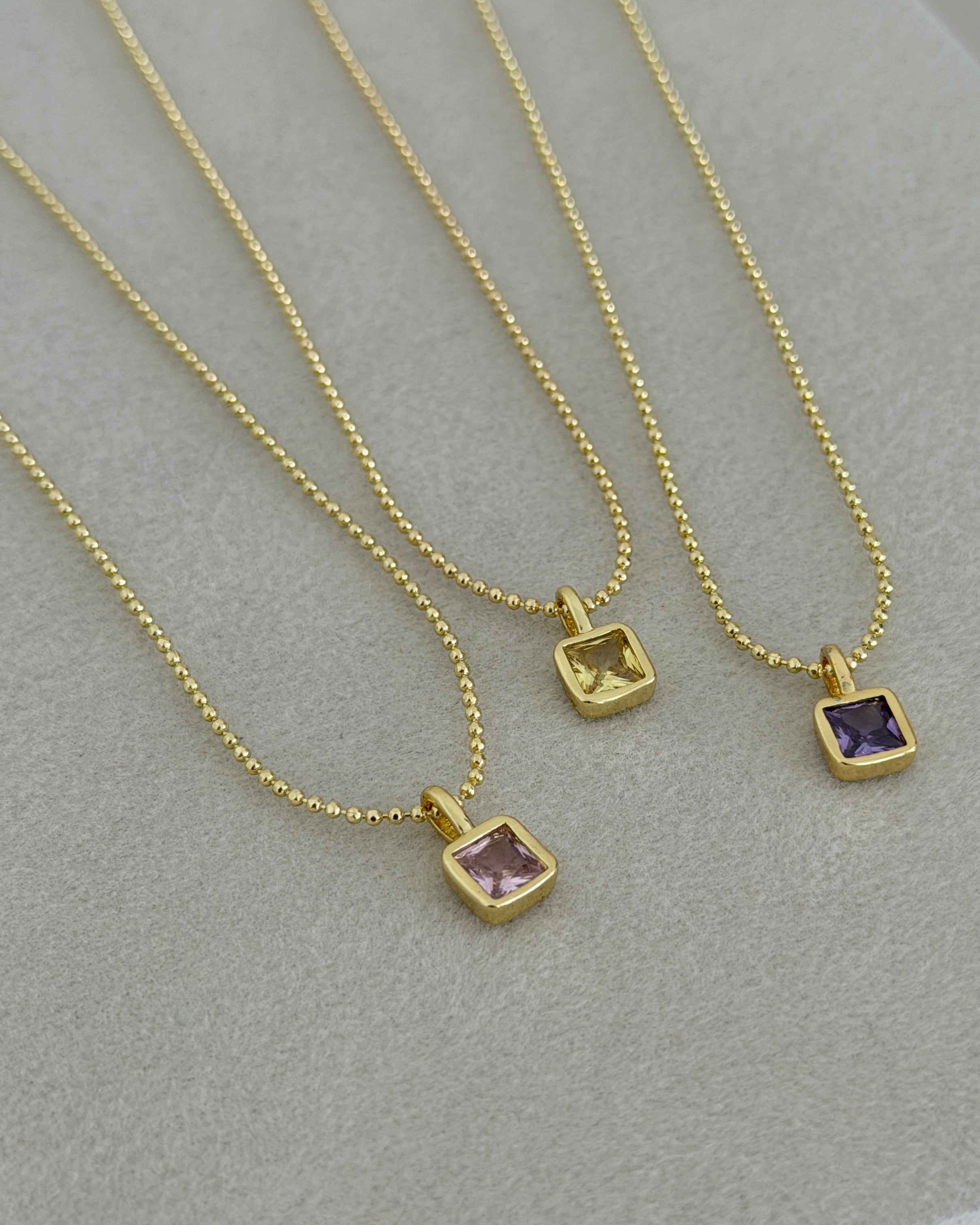 Luna Square Crystal Necklace