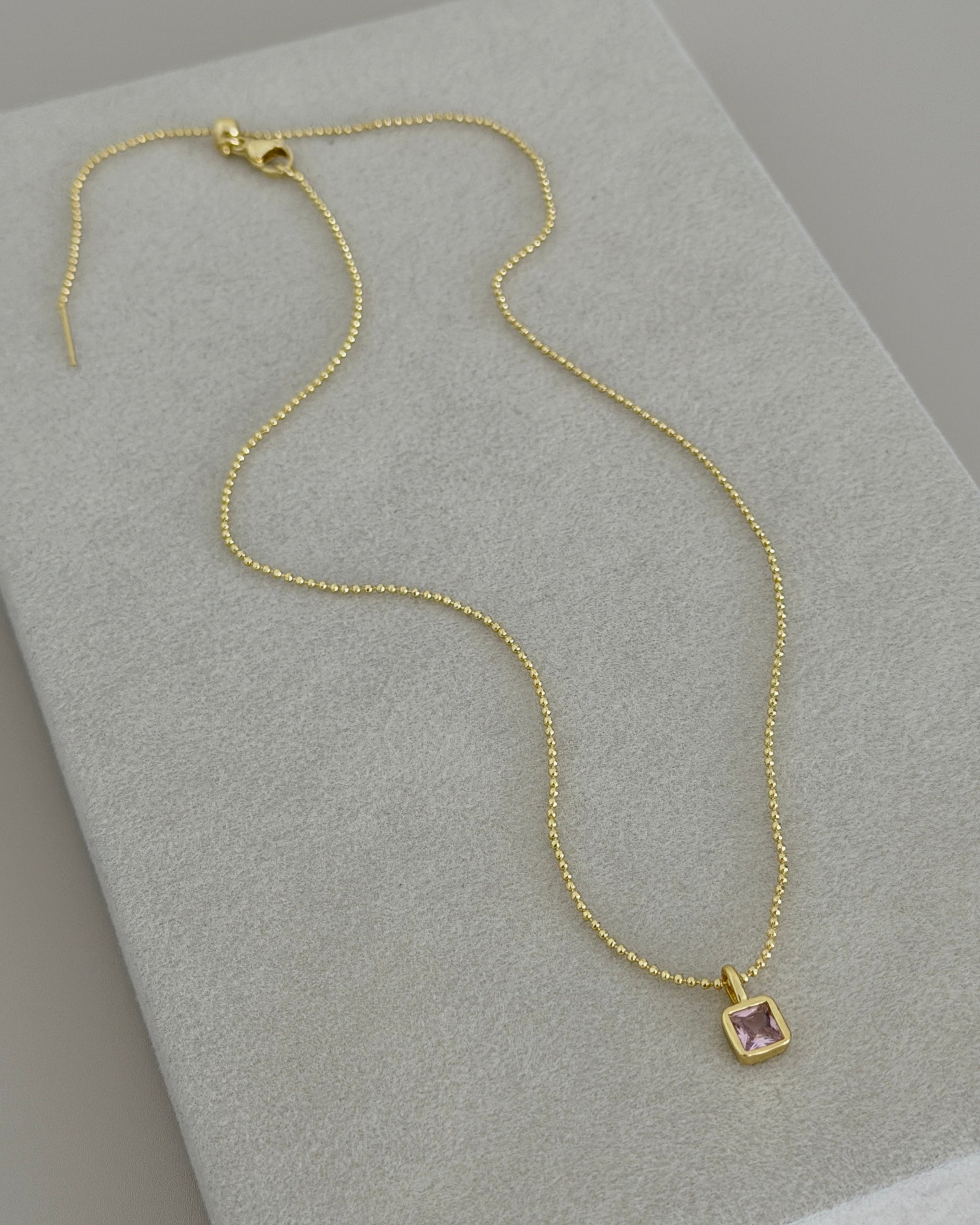 Luna Square Crystal Necklace